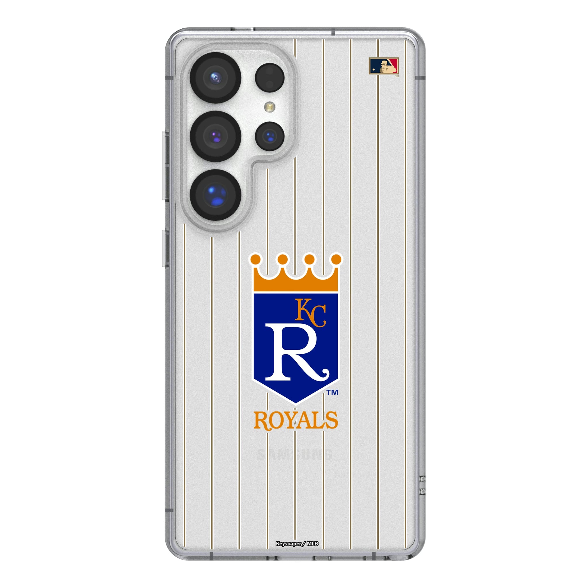 Kansas City Royals 1969-1978 - Cooperstown Collection Pinstripe Galaxy Clear Phone Case for Samsung Galaxy