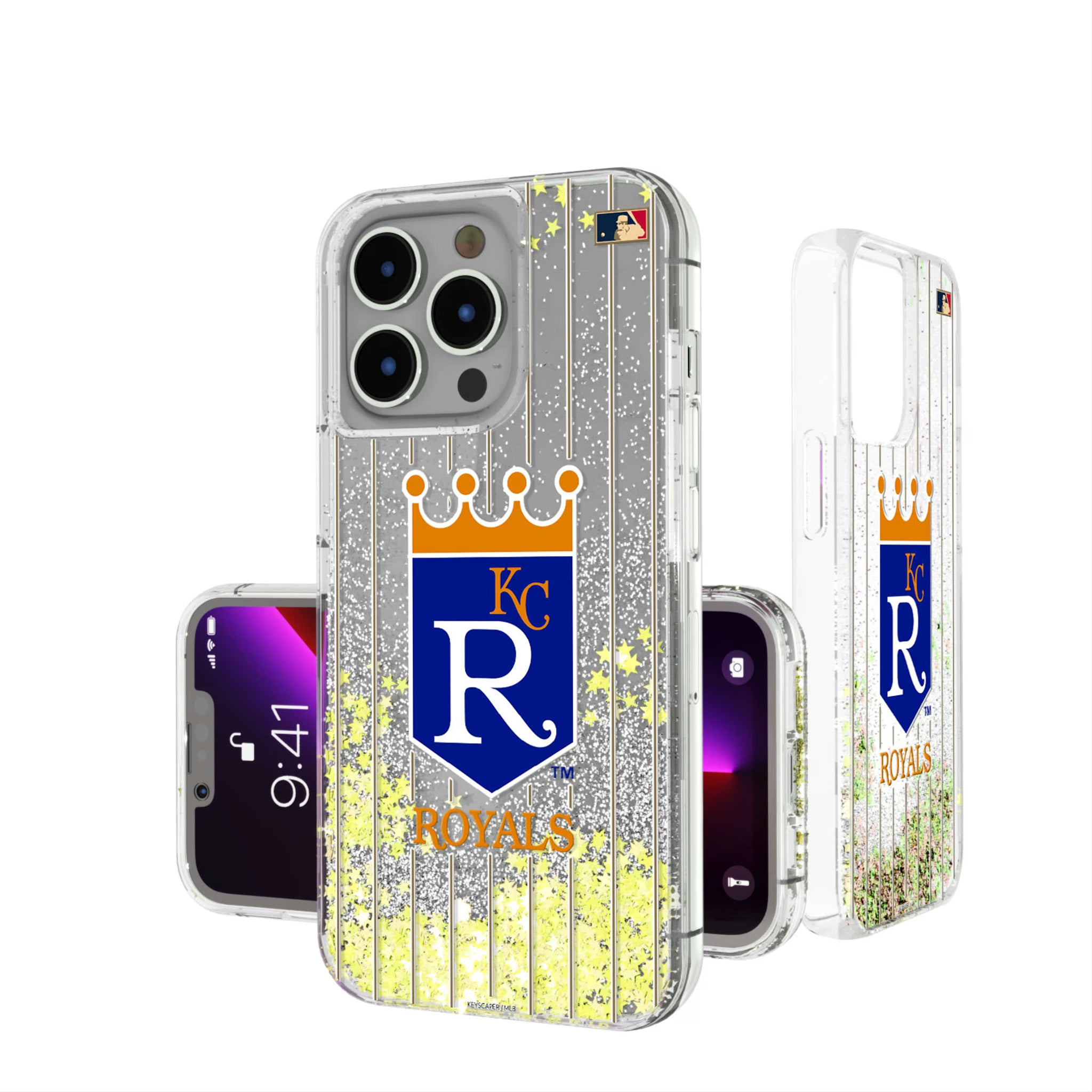 Kansas City Royals 1969-1978 - Cooperstown Collection Pinstripe iPhone Glitter Phone Case for Apple iPhone