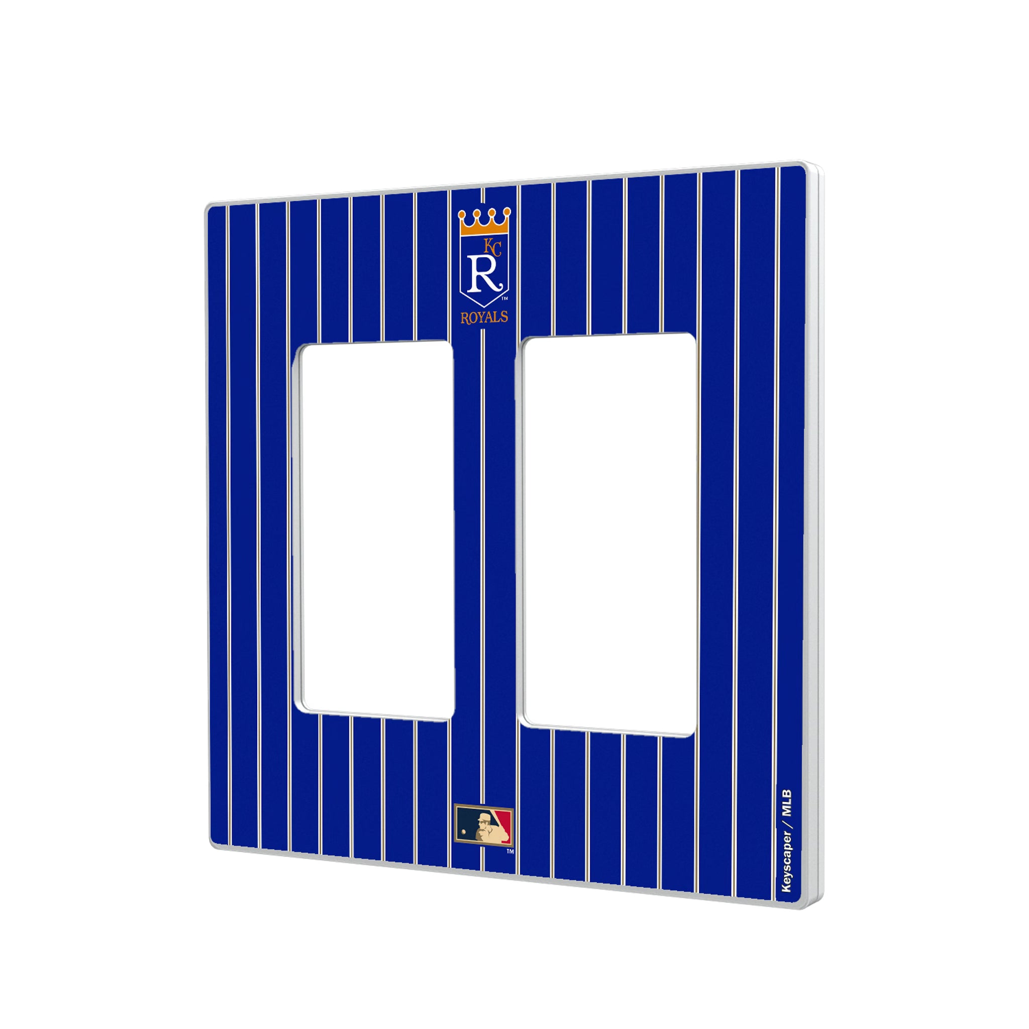Kansas City Royals 1969-1978 - Cooperstown Collection Pinstripe Hidden-Screw Light Switch Plate#Style_Double Rocker