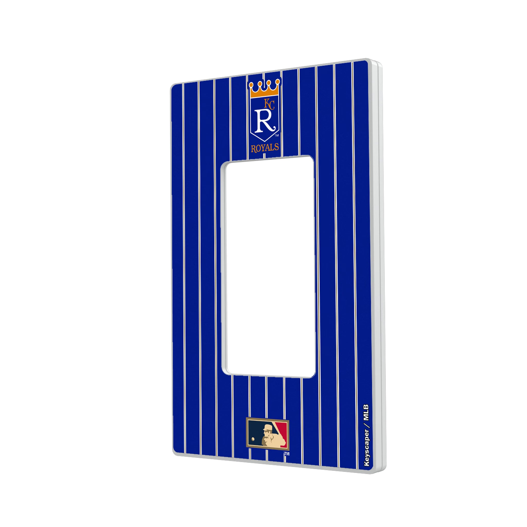 Kansas City Royals 1969-1978 - Cooperstown Collection Pinstripe Hidden-Screw Light Switch Plate#Style_Single Rocker