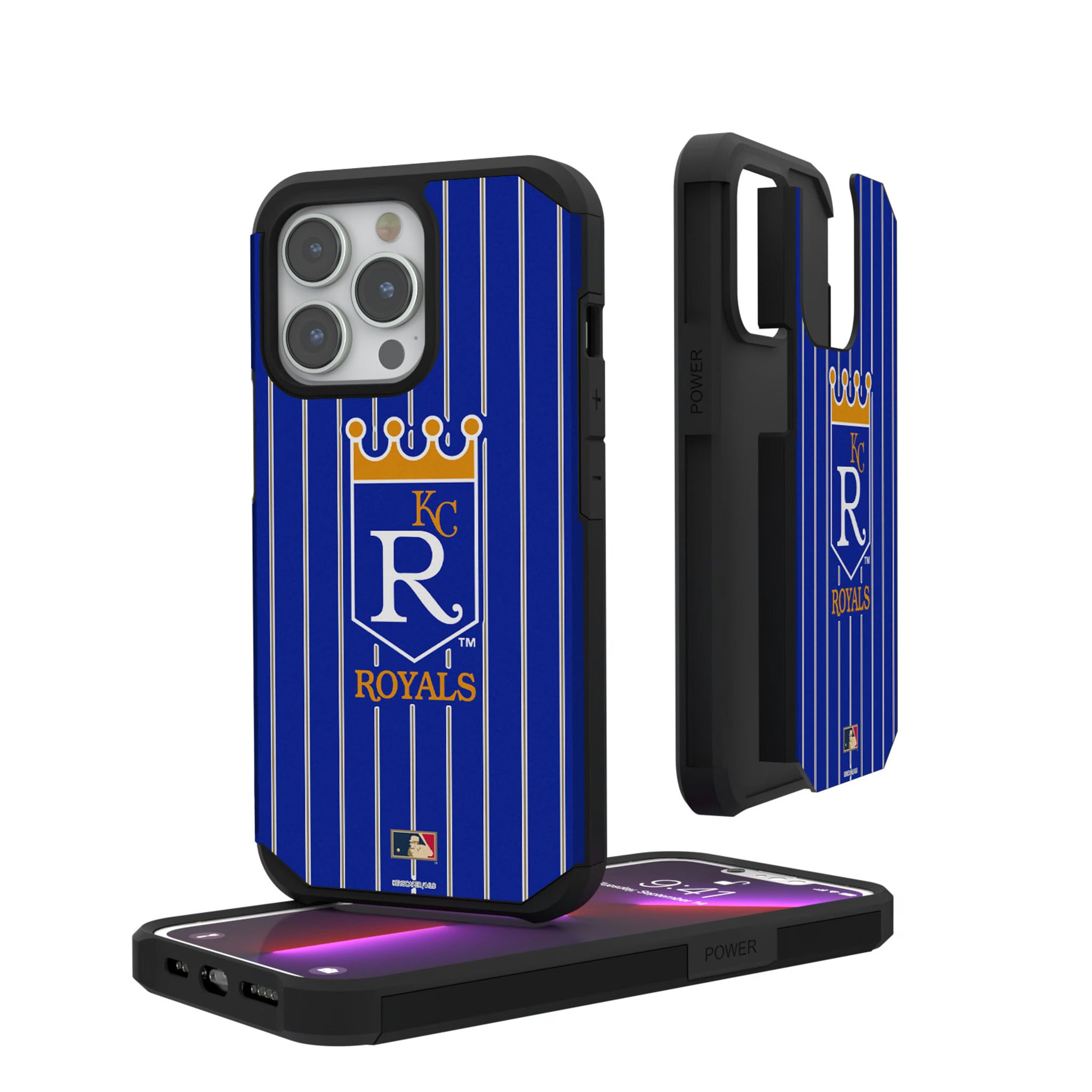 Kansas City Royals 1969-1978 - Cooperstown Collection Pinstripe iPhone Rugged Phone Case for Apple iPhone