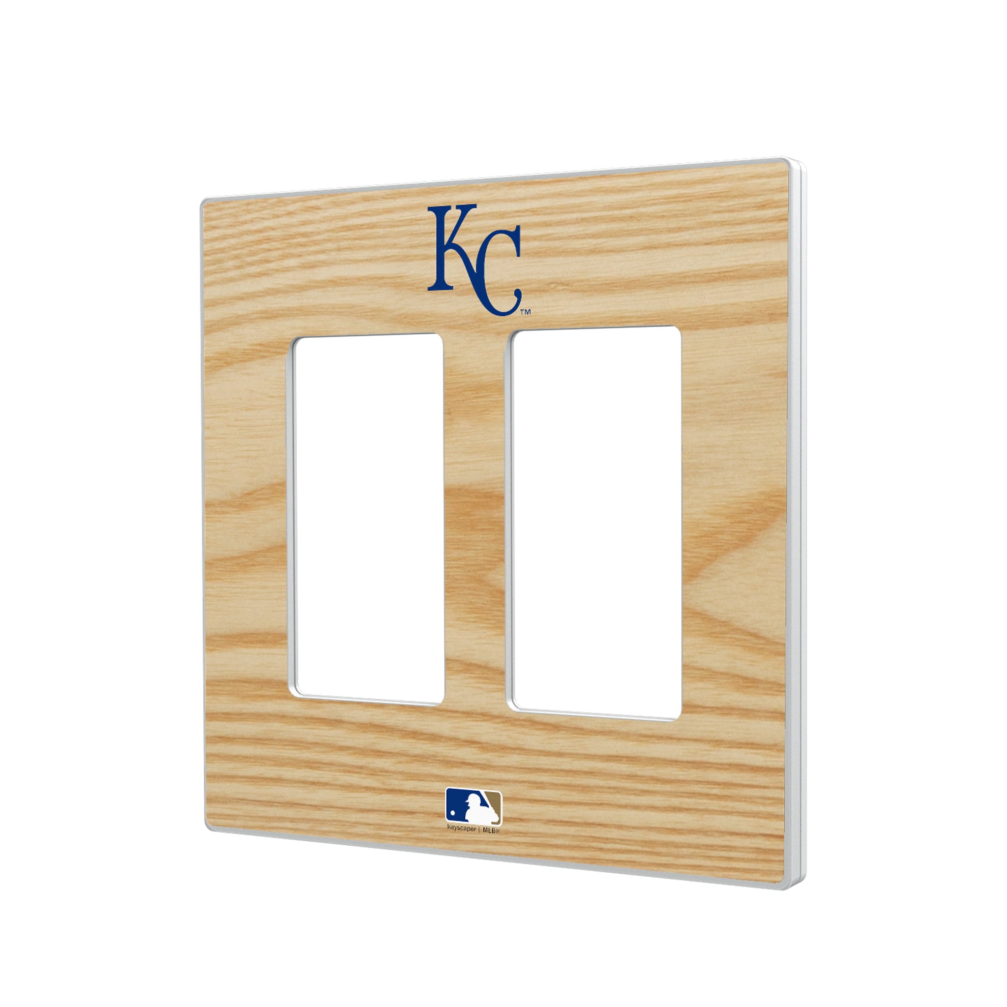 Kansas City Royals Baseball Bat Hidden-Screw Light Switch Plate#Style_Double Rocker