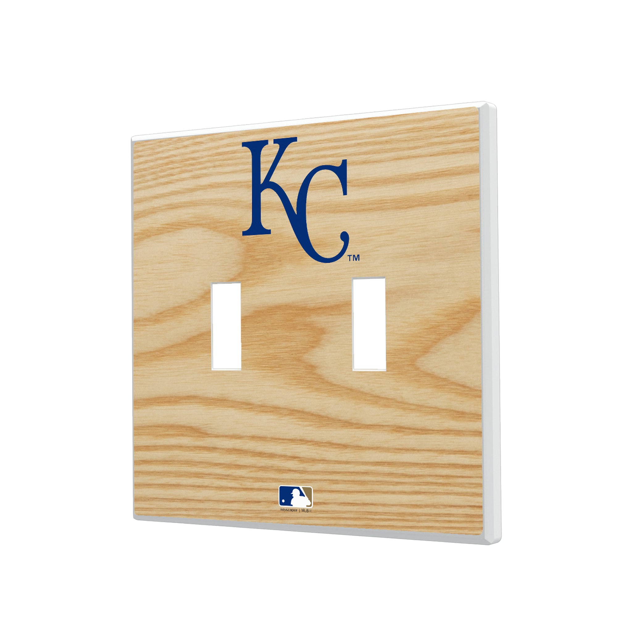 Kansas City Royals Baseball Bat Hidden-Screw Light Switch Plate#Style_Double Toggle