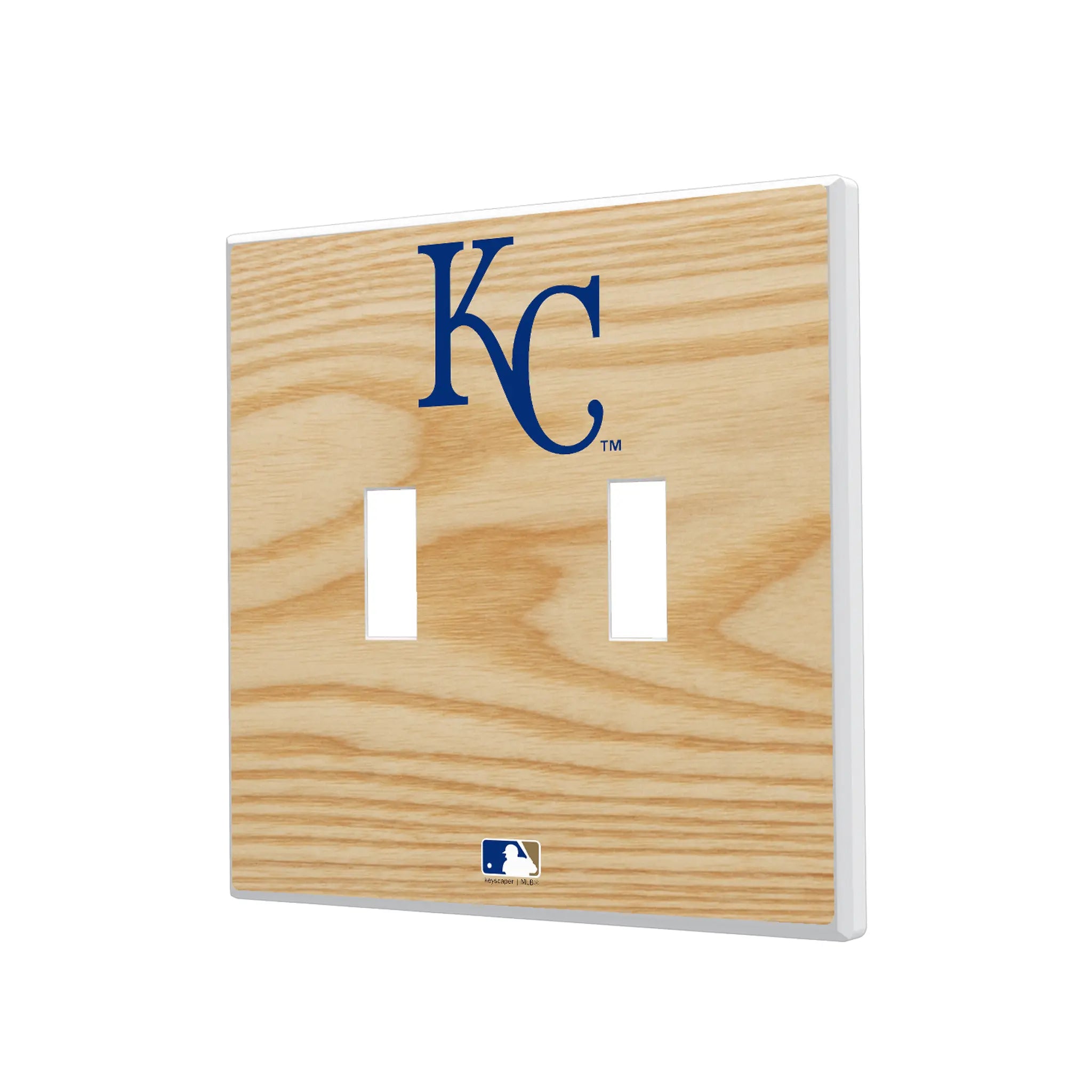 Kansas City Royals Baseball Bat Hidden-Screw Light Switch Plate#Style_Double Toggle