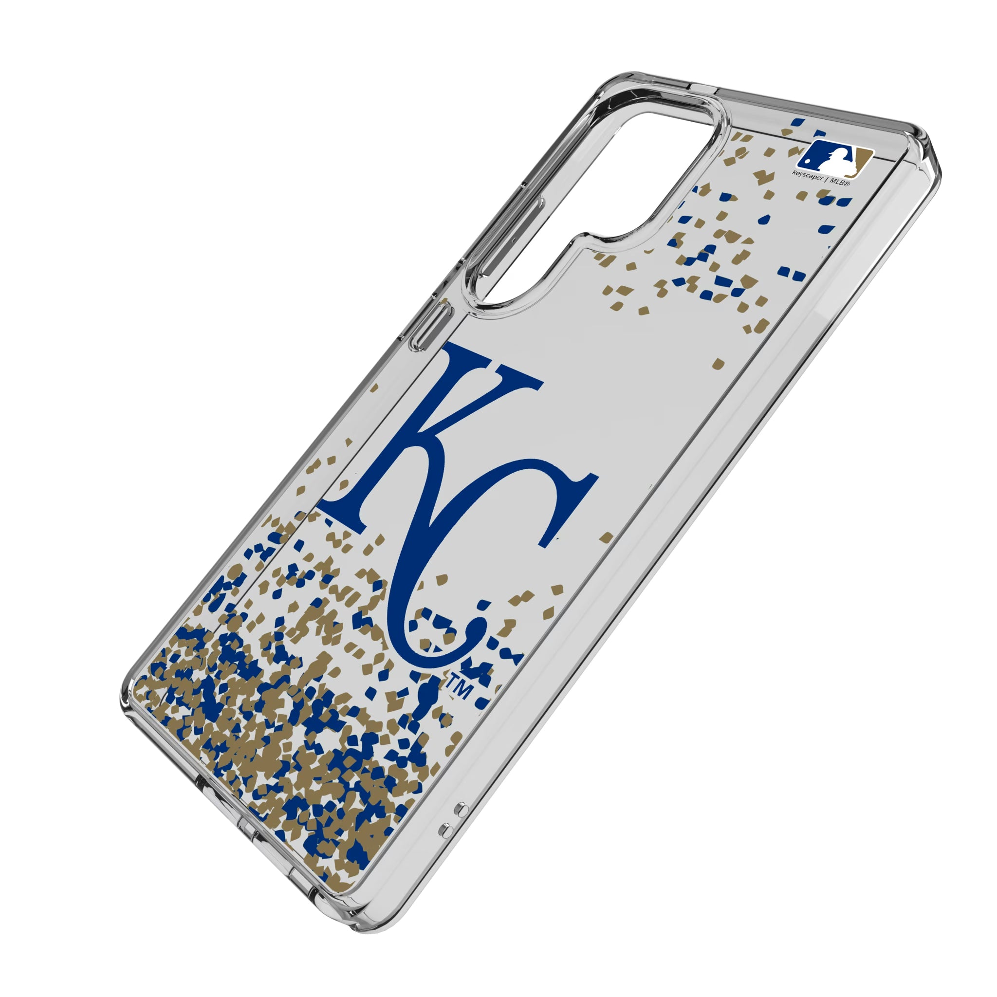 Kansas City Royals Confetti Galaxy Clear Phone Case for Samsung Galaxy - Isometric View
