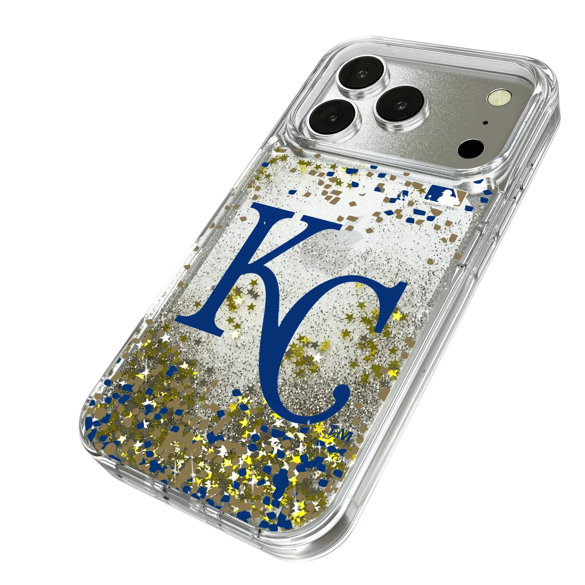 Kansas City Royals Confetti iPhone Glitter Phone Case for Apple iPhone - Isometric View