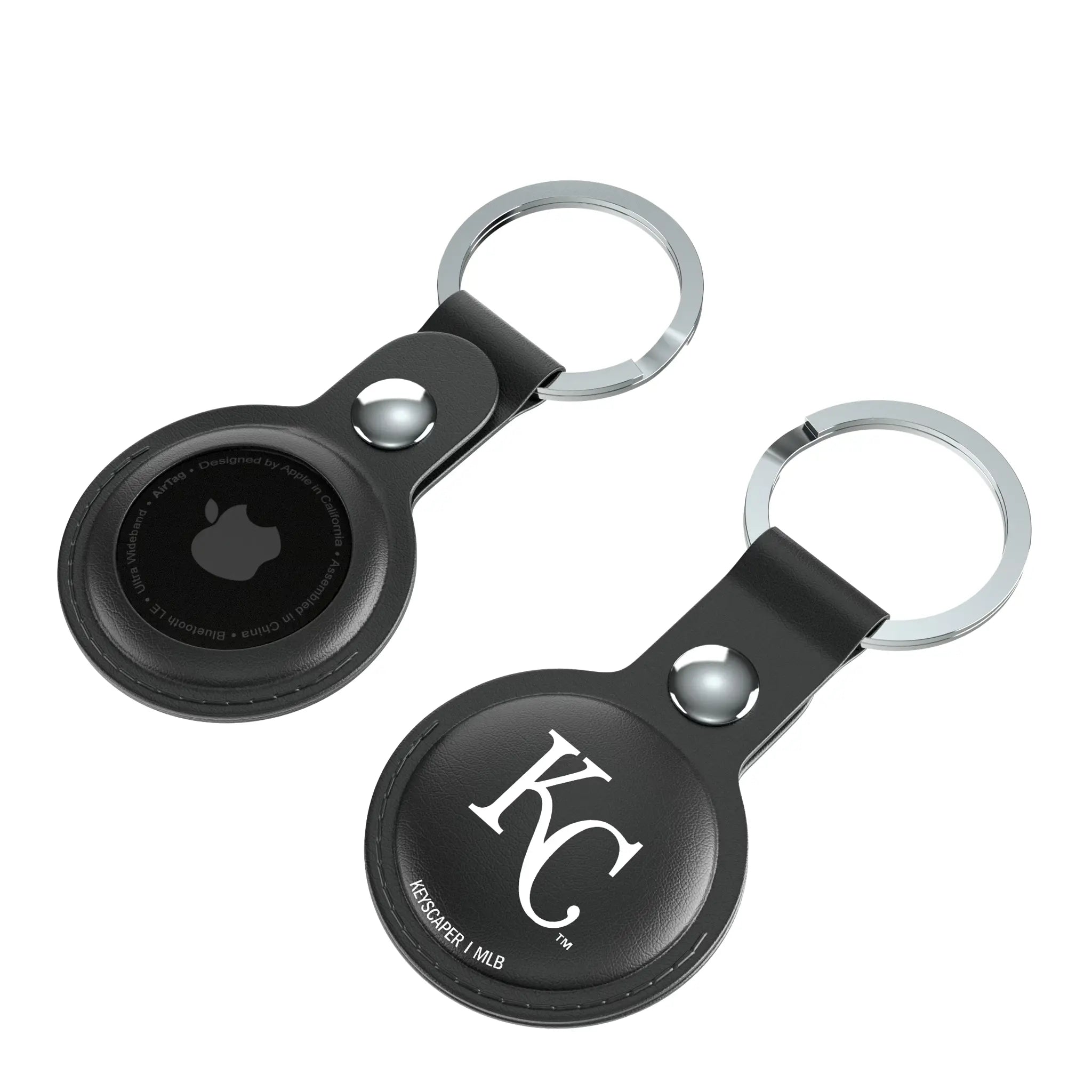 Kansas City Royals Insignia AirTag Black Airtag Holder 2-Pack - Isometric View