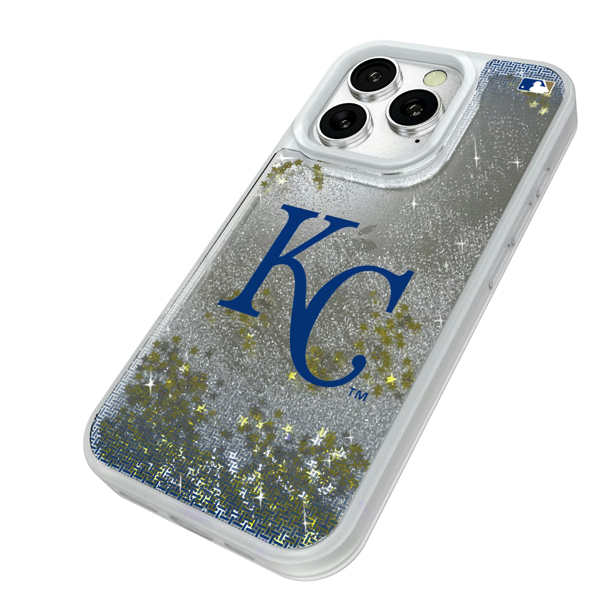 Kansas City Royals Linen iPhone Glitter Phone Case for Apple iPhone - Isometric View#Device_iPhone 16 Pro