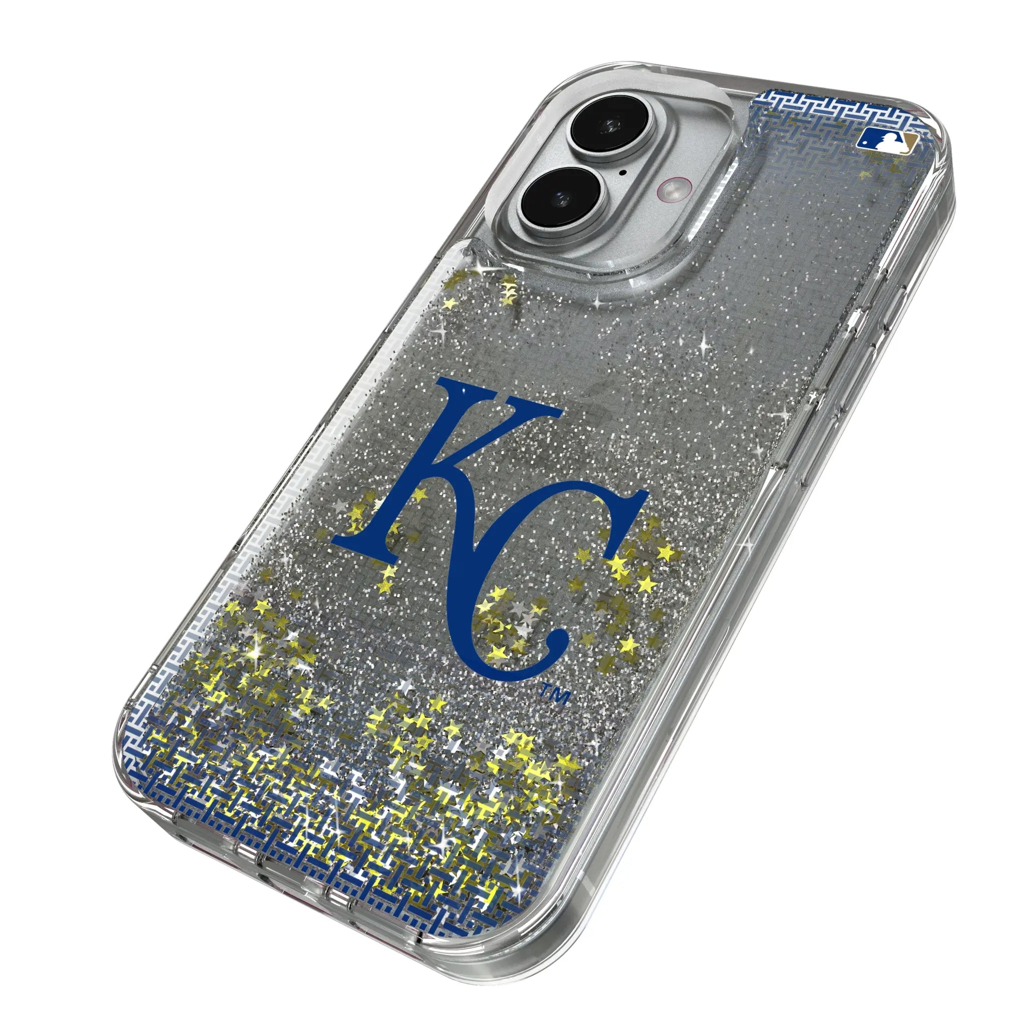 Kansas City Royals Linen iPhone Glitter Phone Case for Apple iPhone - Isometric View