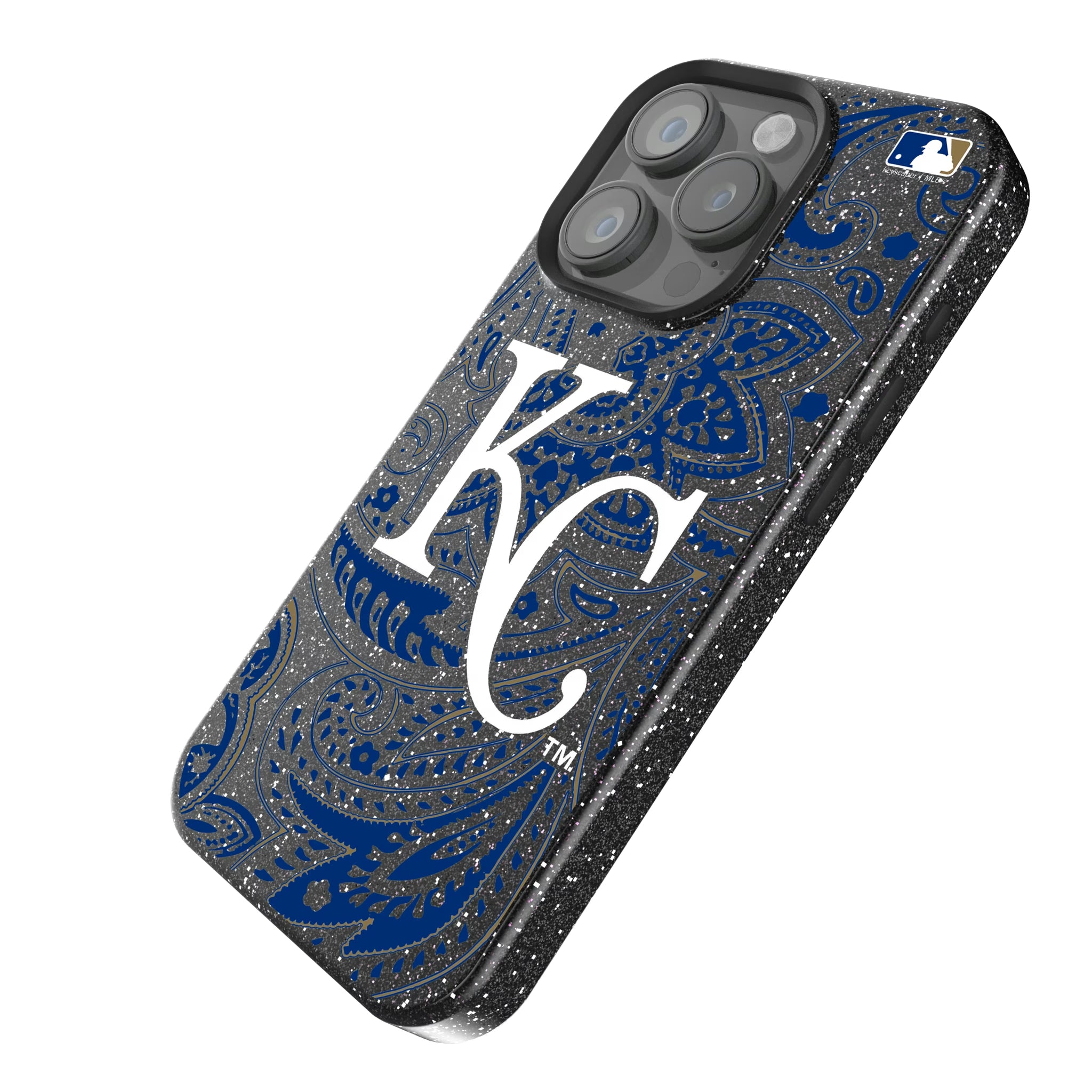 Kansas City Royals Paisley iPhone Bling Phone Case for Apple iPhone - Isometric View