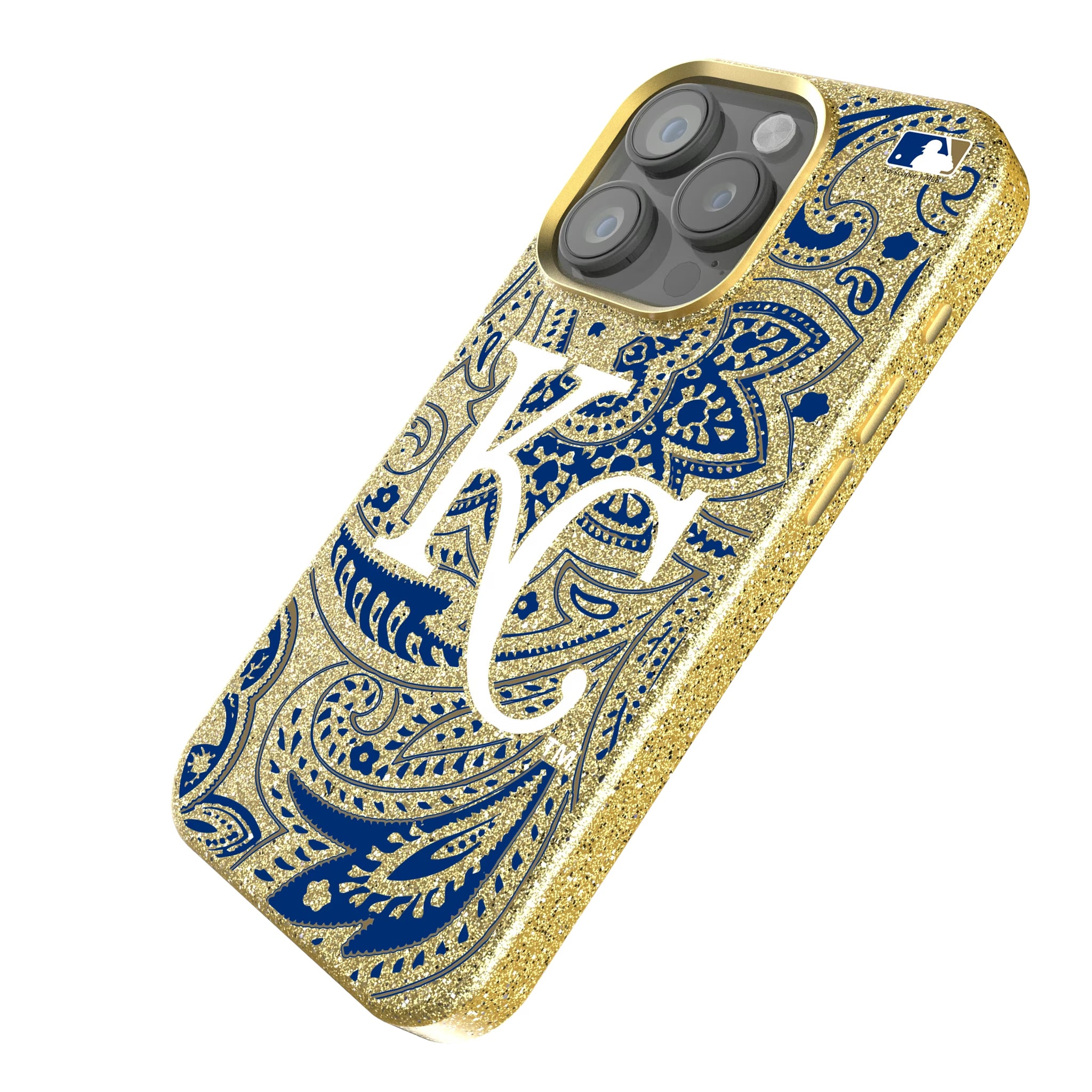 Kansas City Royals Paisley iPhone Bling Phone Case for Apple iPhone - Isometric View