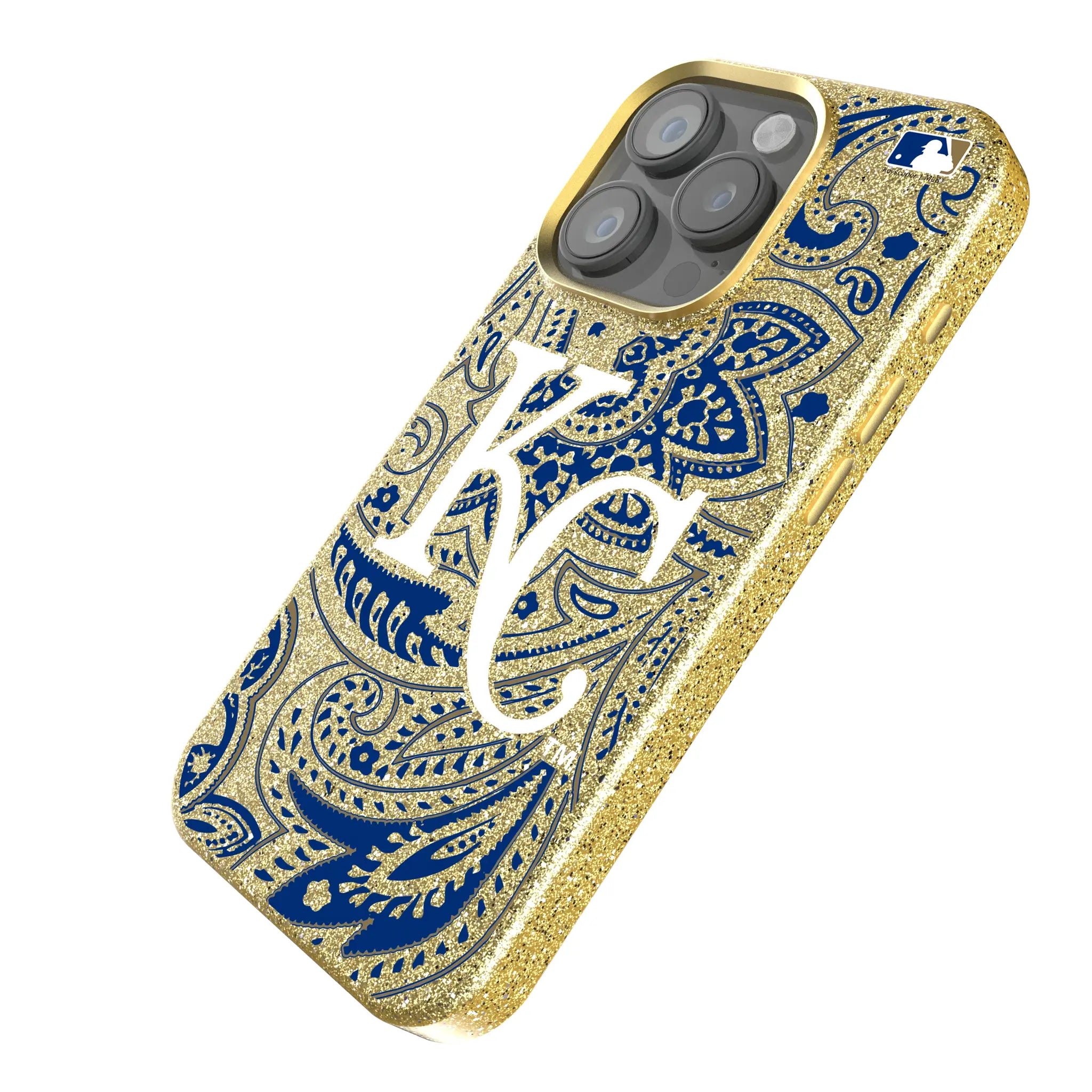 Kansas City Royals Paisley iPhone Bling Phone Case for Apple iPhone - Isometric View