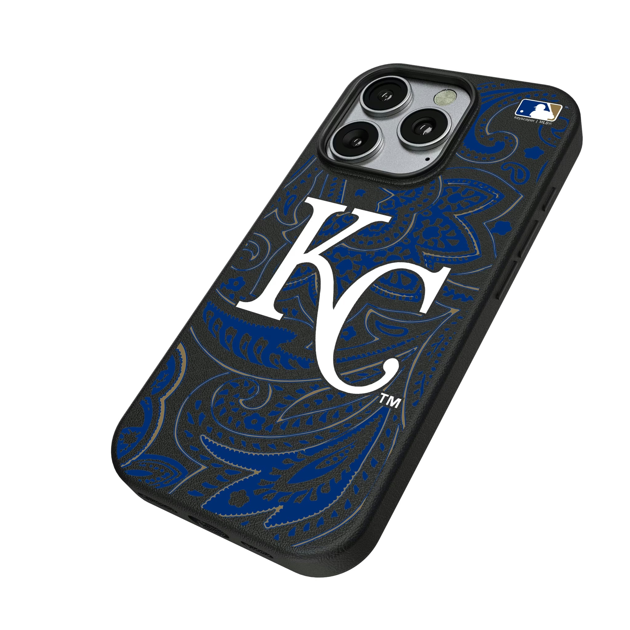 Kansas City Royals Paisley iPhone MagSafe Compatible Phone Case for Apple iPhone - Isometric View