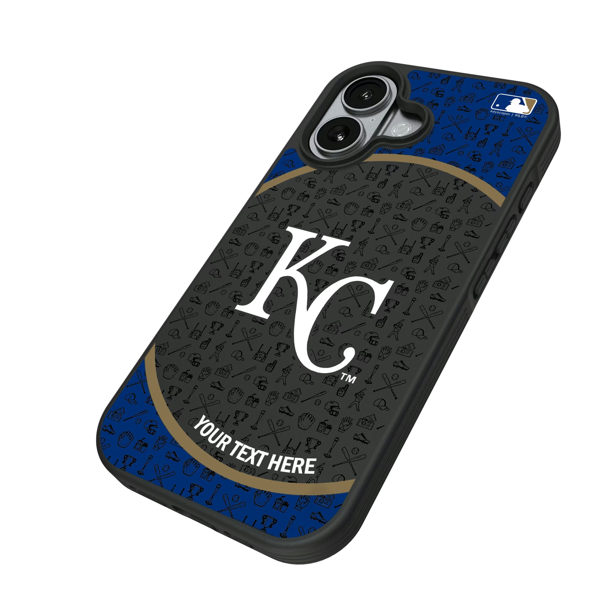 Kansas City Royals Personalized Circle iPhone Bump Phone Case for Apple iPhone - Isometric View#Device_iPhone 17