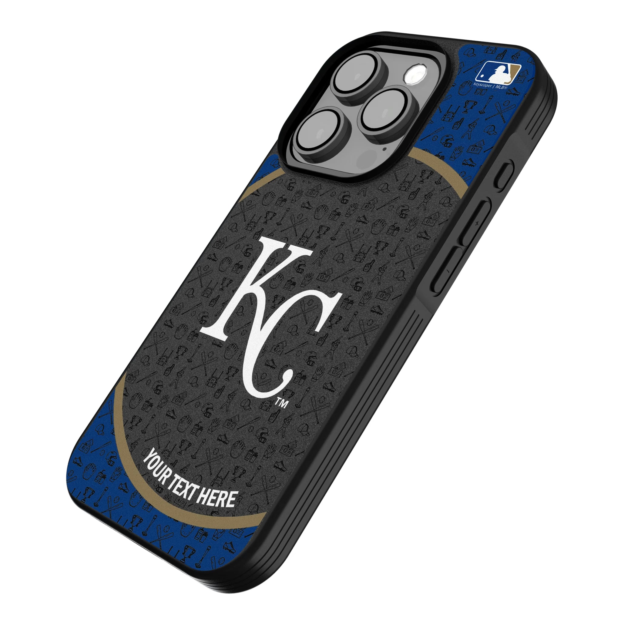 Kansas City Royals Personalized Circle iPhone Bump Phone Case for Apple iPhone - Isometric View