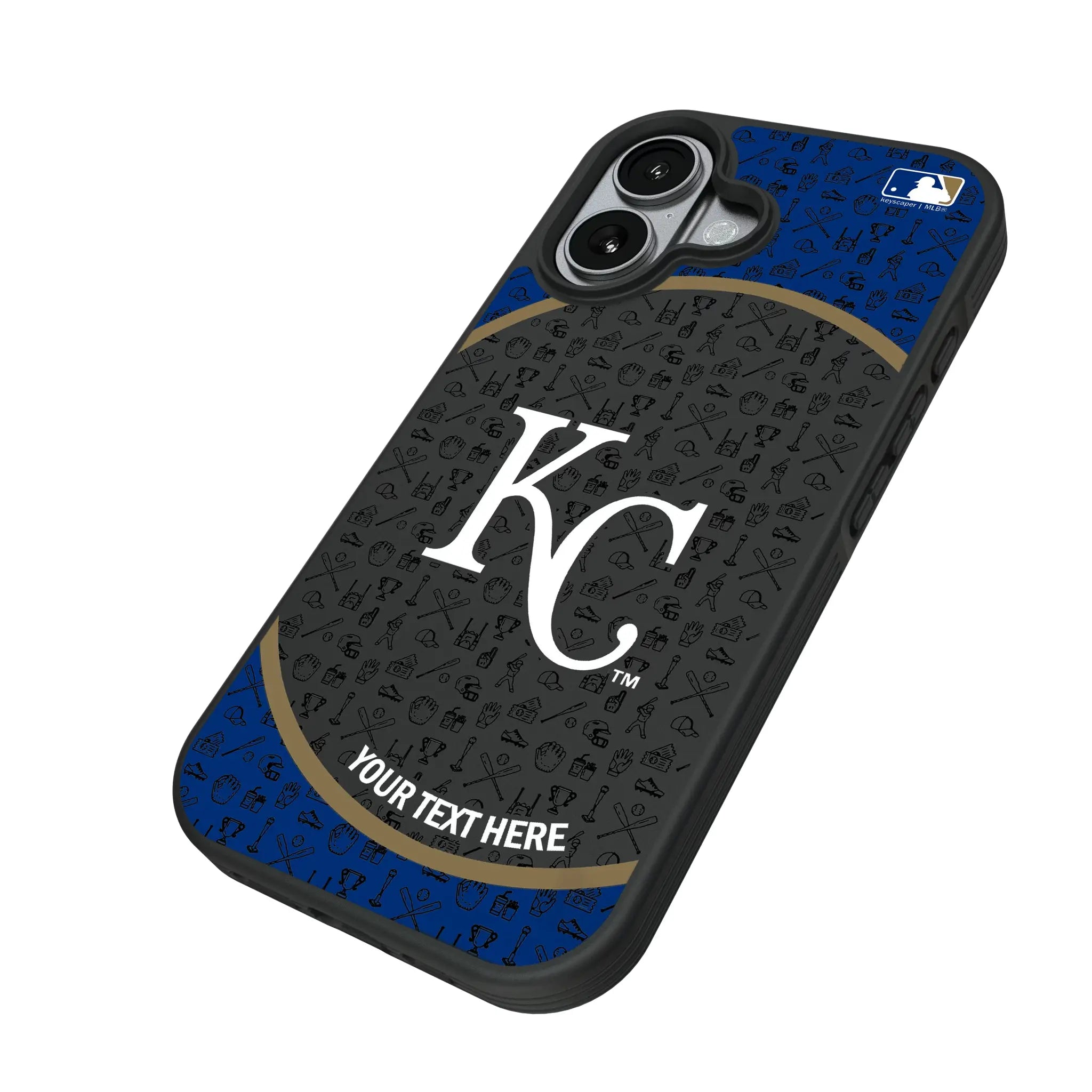 Kansas City Royals Personalized Circle iPhone Bump Phone Case for Apple iPhone - Isometric View#Device_iPhone 17