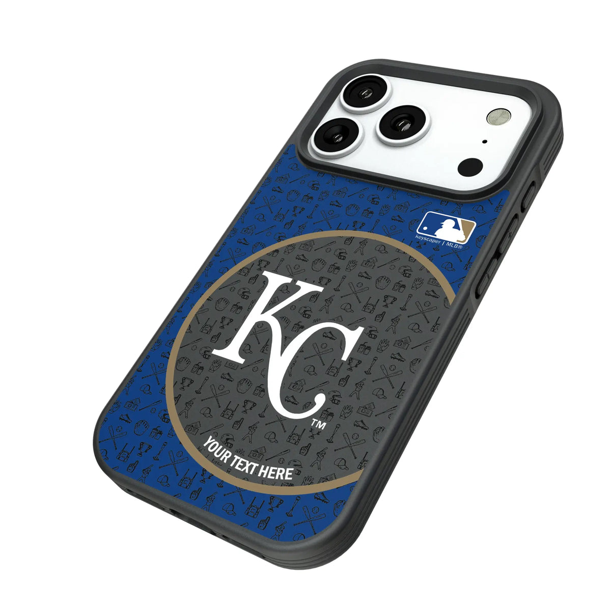 Kansas City Royals Personalized Circle iPhone Bump Phone Case for Apple iPhone - Isometric View#Device_iPhone 18 Pro