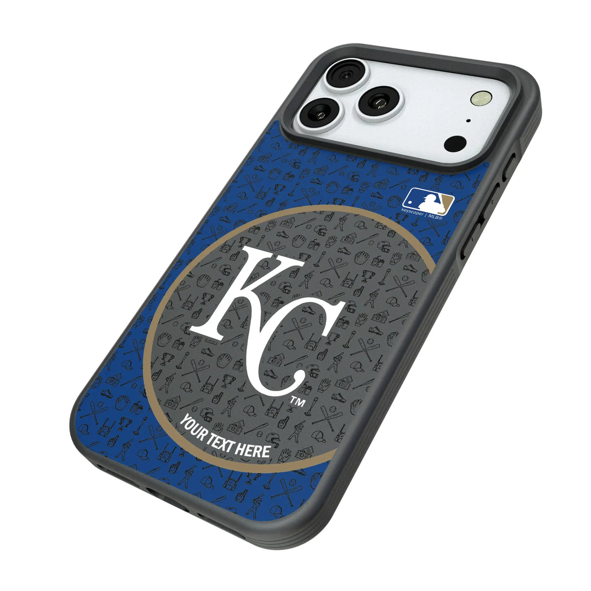 Kansas City Royals Personalized Circle iPhone Bump Phone Case for Apple iPhone - Isometric View#Device_iPhone 18 Pro Max