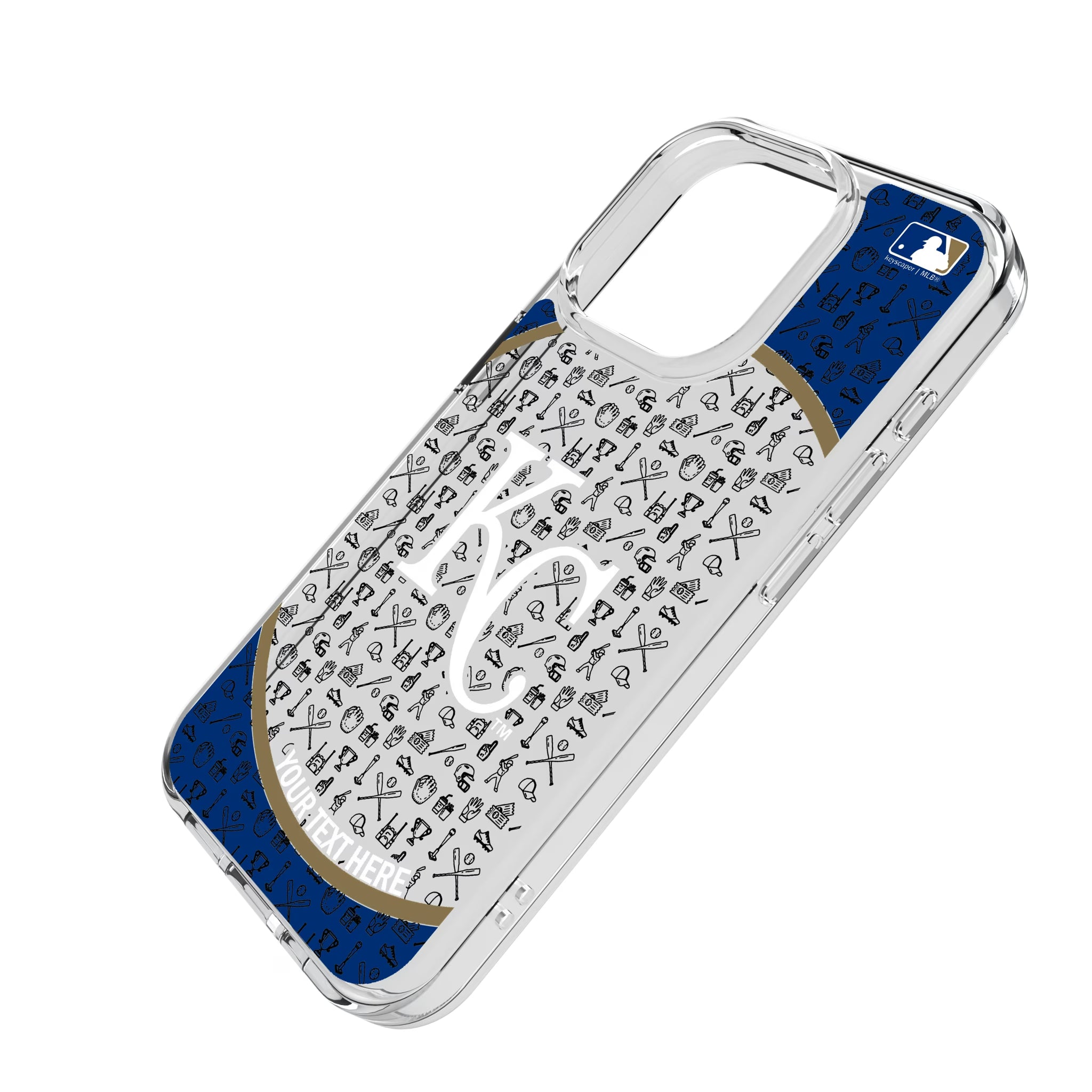 Kansas City Royals Personalized Circle iPhone Clear Phone Case for Apple iPhone - Isometric View