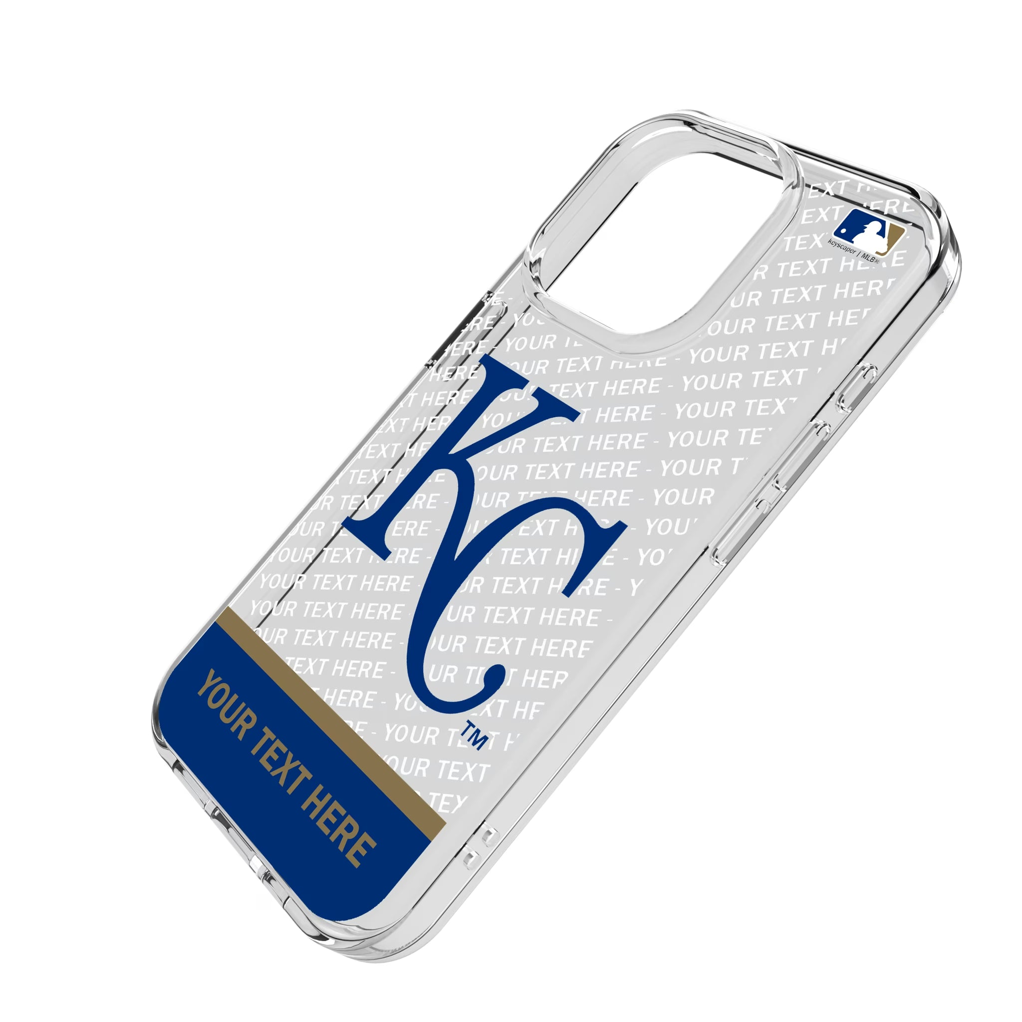 Kansas City Royals Personalized EndZone Plus iPhone Clear Phone Case for Apple iPhone - Isometric View