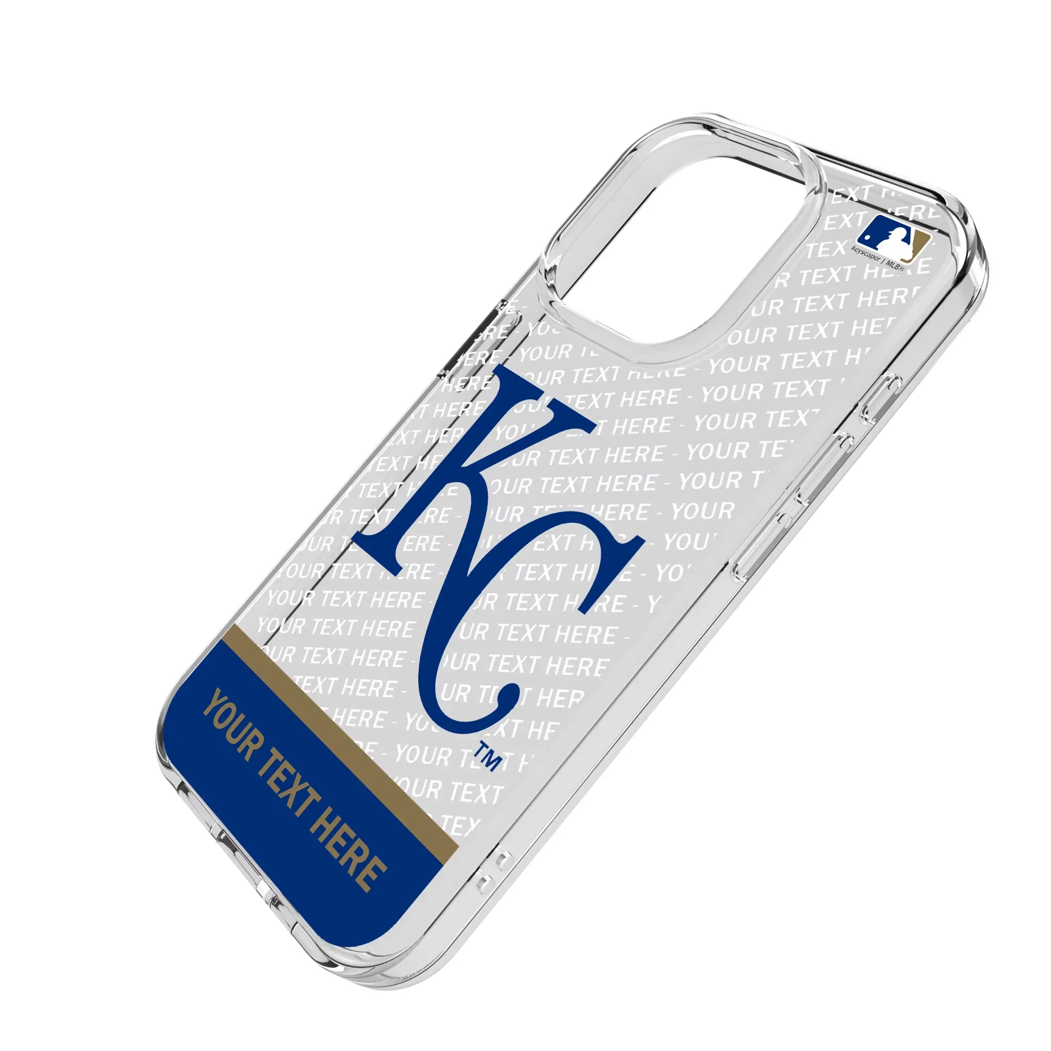 Kansas City Royals Personalized EndZone Plus iPhone Clear Phone Case for Apple iPhone - Isometric View