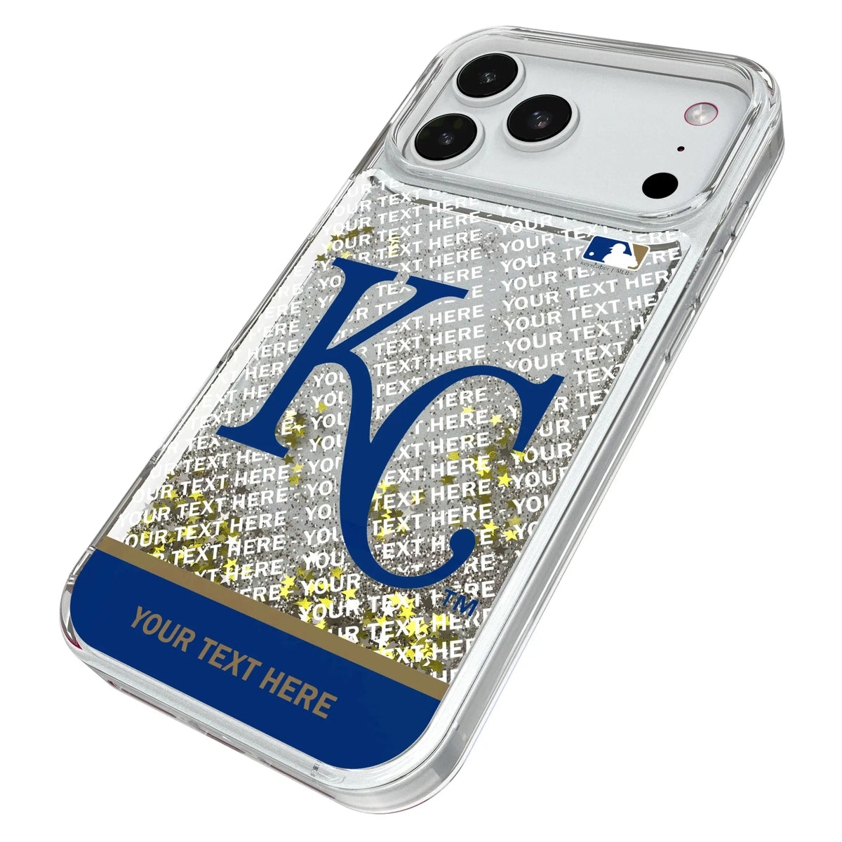 Kansas City Royals Personalized EndZone Plus iPhone Glitter Phone Case for Apple iPhone - Isometric View#Device_iPhone 18 Pro Max