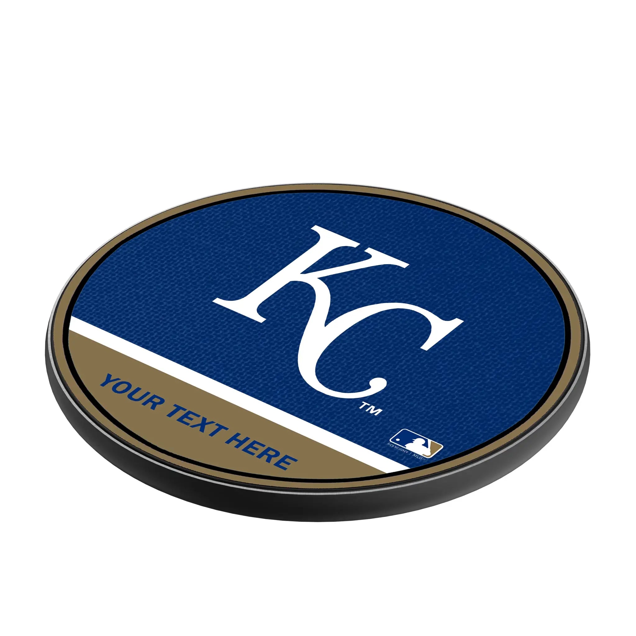 Kansas City Royals Personalized Endzone Solid 15-Watt Wireless Charger - Isometric View