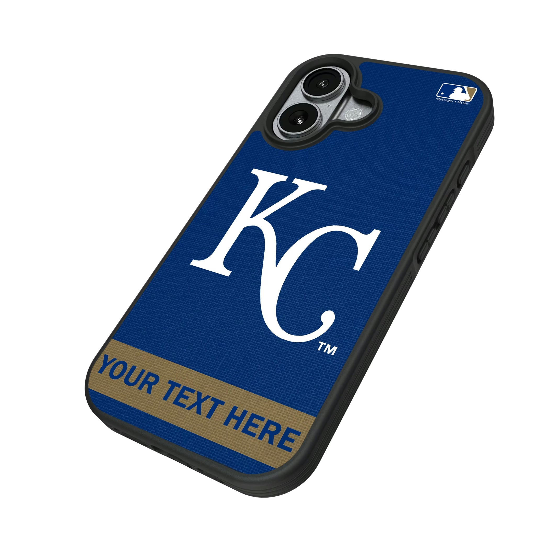 Kansas City Royals Personalized Stripe iPhone Bump Phone Case for Apple iPhone - Isometric View#Device_iPhone 17