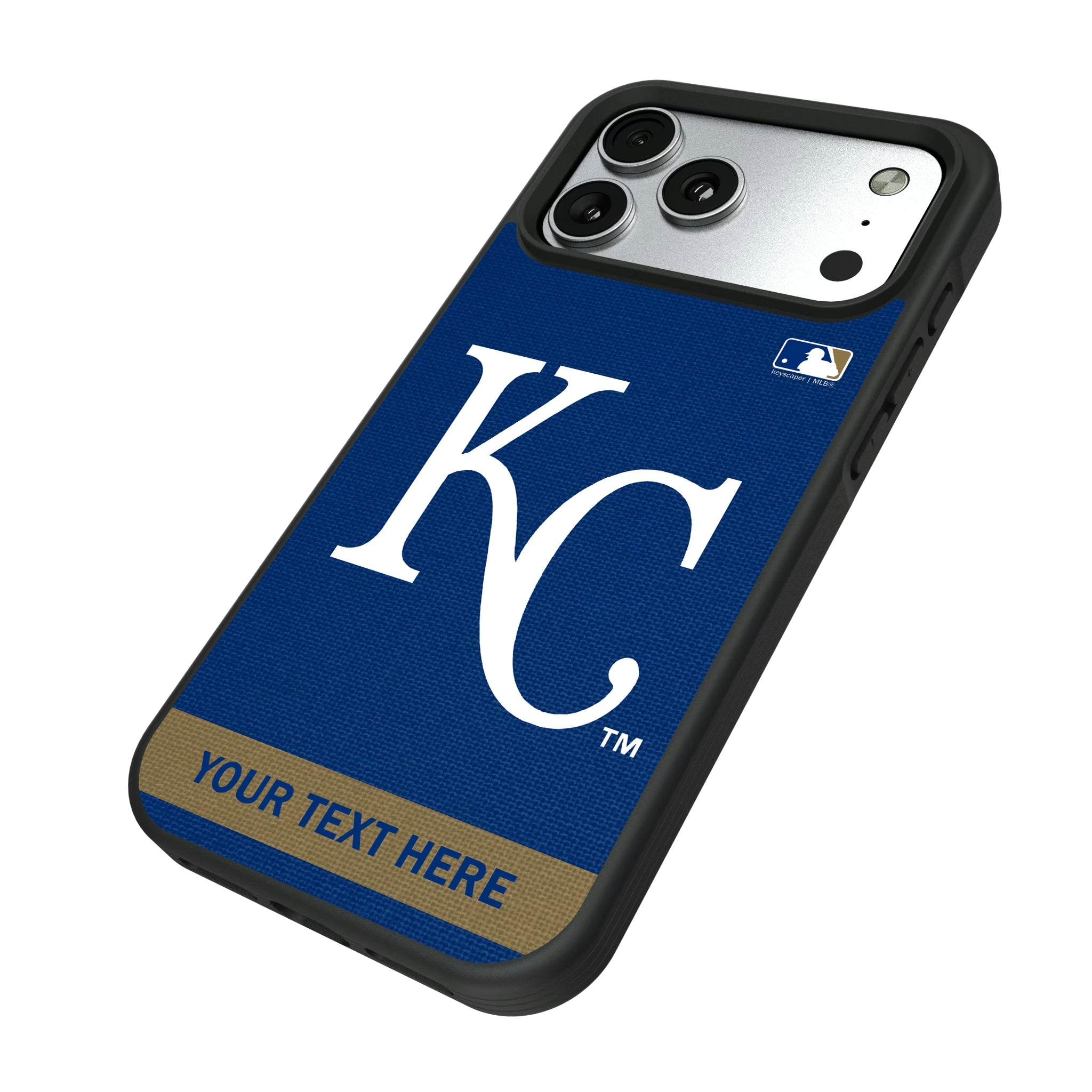 Kansas City Royals Personalized Stripe iPhone Bump Phone Case for Apple iPhone - Isometric View#Device_iPhone 17 Pro Max