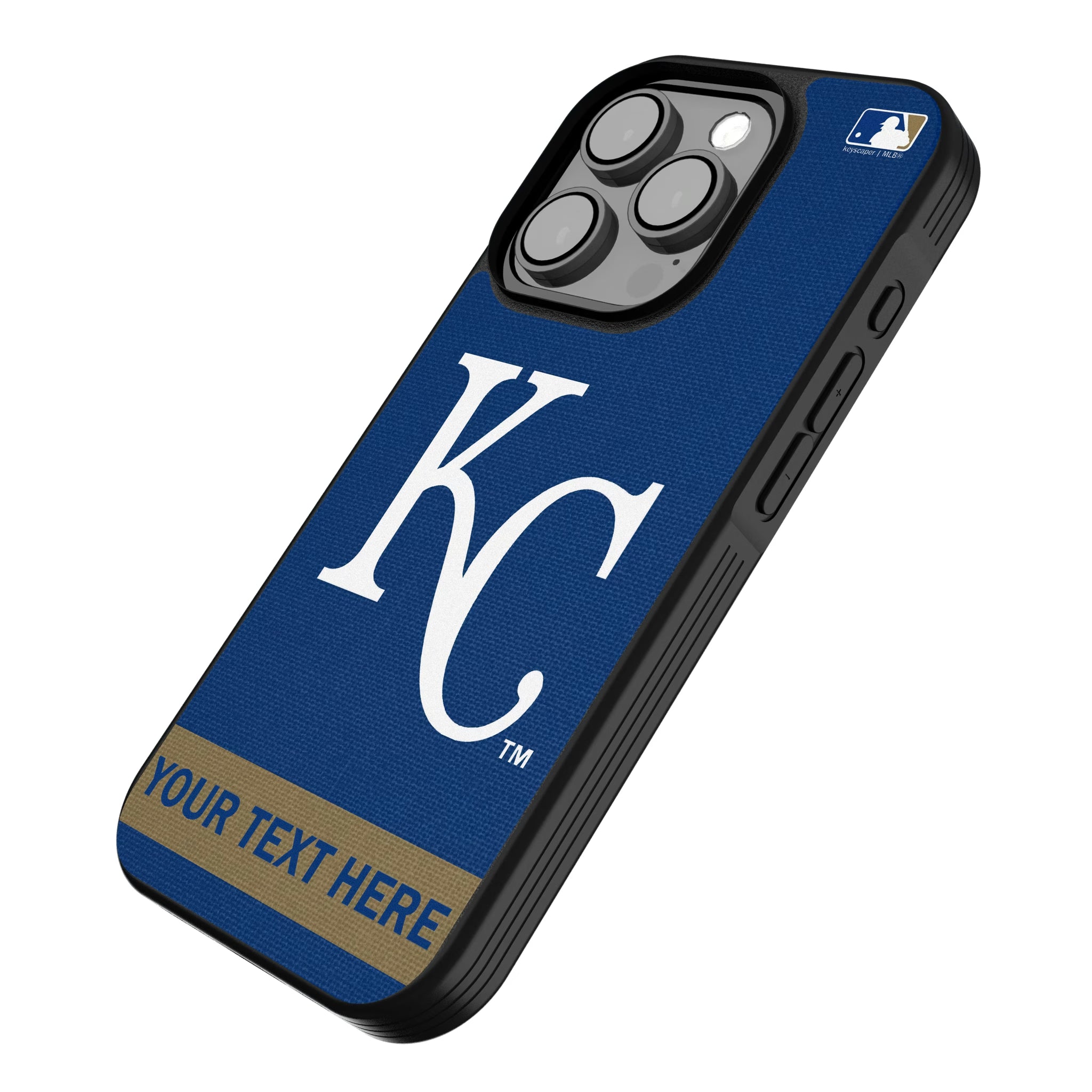 Kansas City Royals Personalized Stripe iPhone Bump Phone Case for Apple iPhone - Isometric View