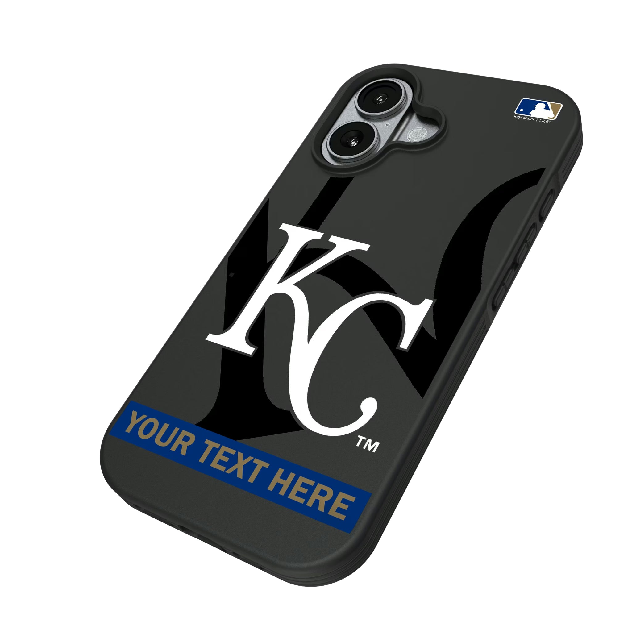 Kansas City Royals Personalized Tilt iPhone Bump Phone Case for Apple iPhone - Isometric View#Device_iPhone 17