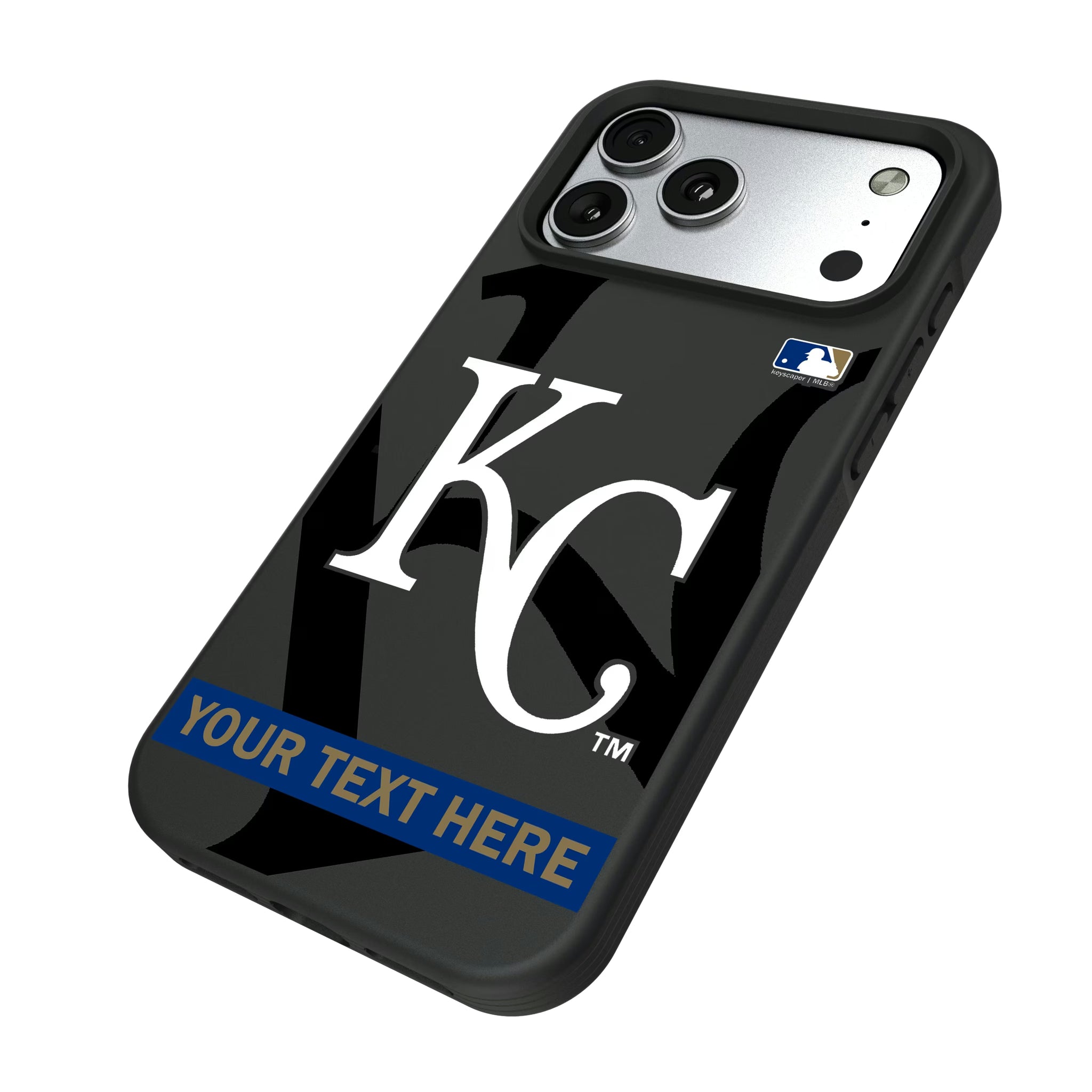 Kansas City Royals Personalized Tilt iPhone Bump Phone Case for Apple iPhone - Isometric View#Device_iPhone 17 Pro Max