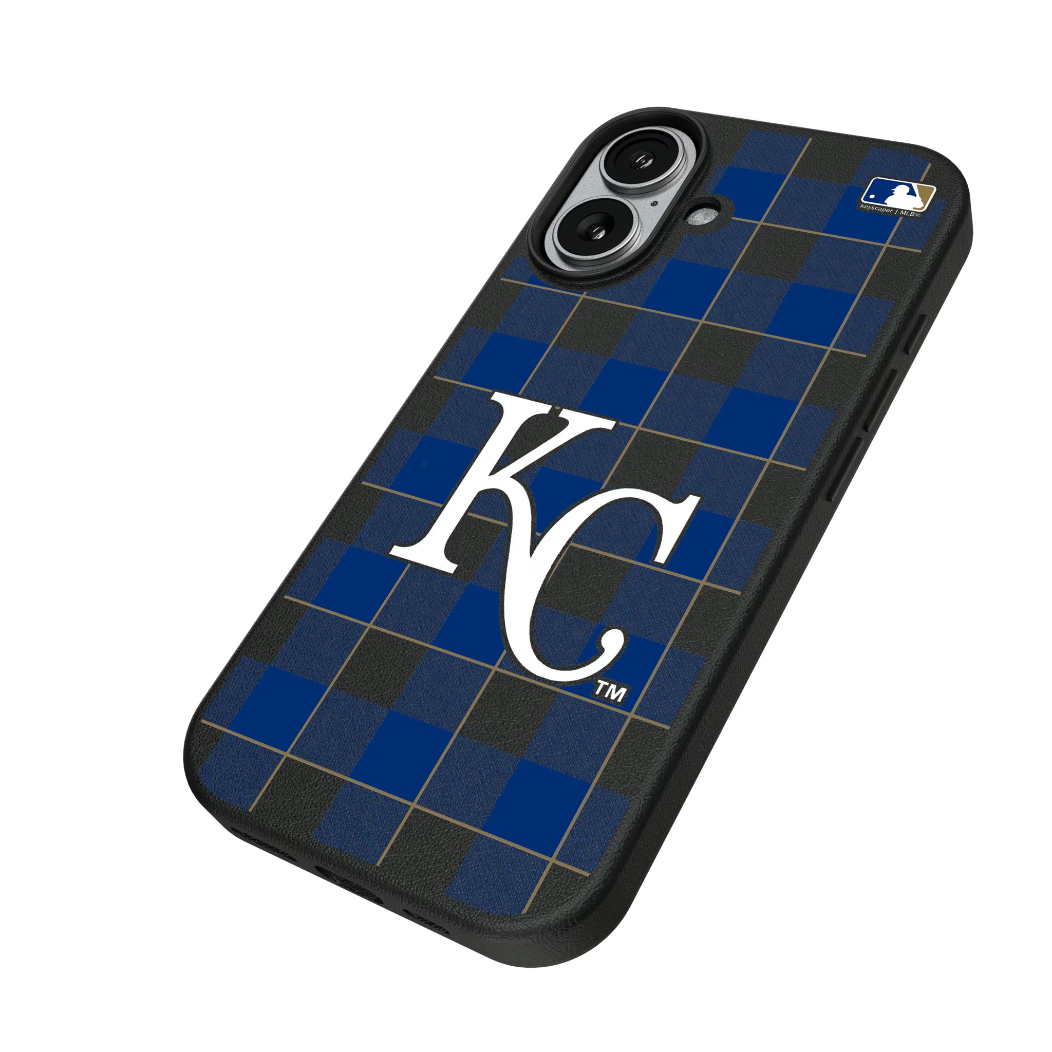 Kansas City Royals Plaid iPhone MagSafe Compatible Phone Case for Apple iPhone - Isometric View#Device_iPhone 17