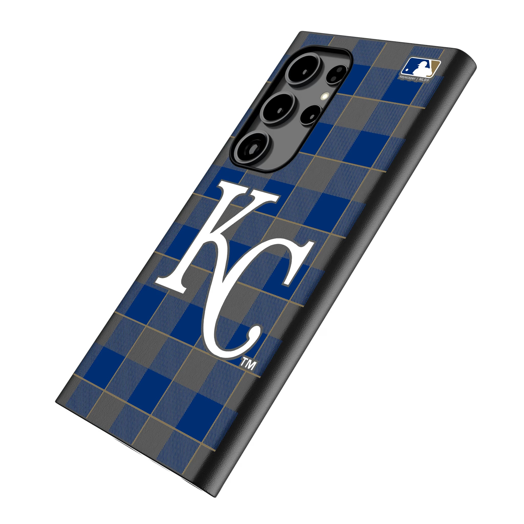 Kansas City Royals Plaid Galaxy MagSafe Compatible Phone Case for Samsung Galaxy - Isometric View