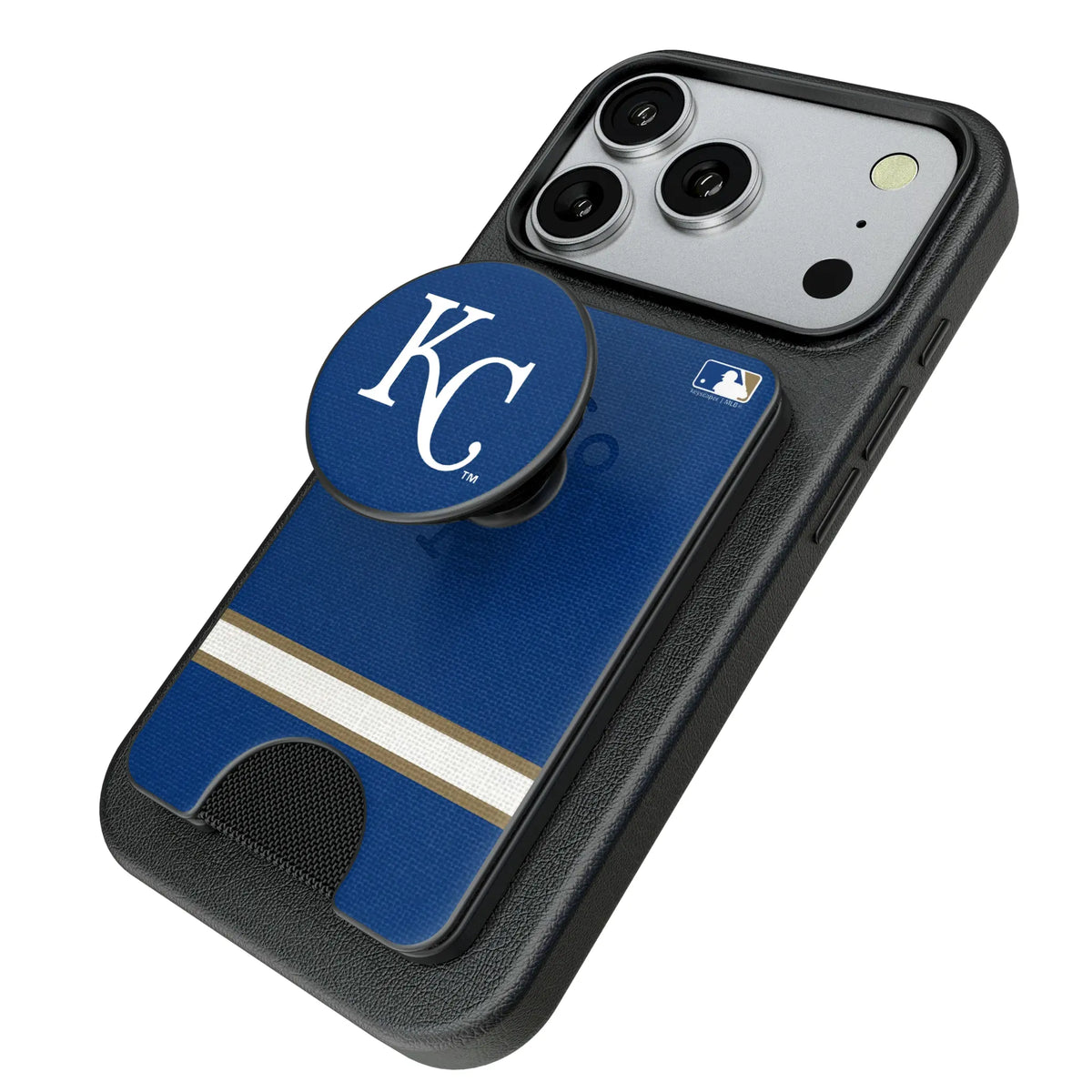 Kansas City Royals Stripe Popsockets Wallet Magnetic - Isometric View