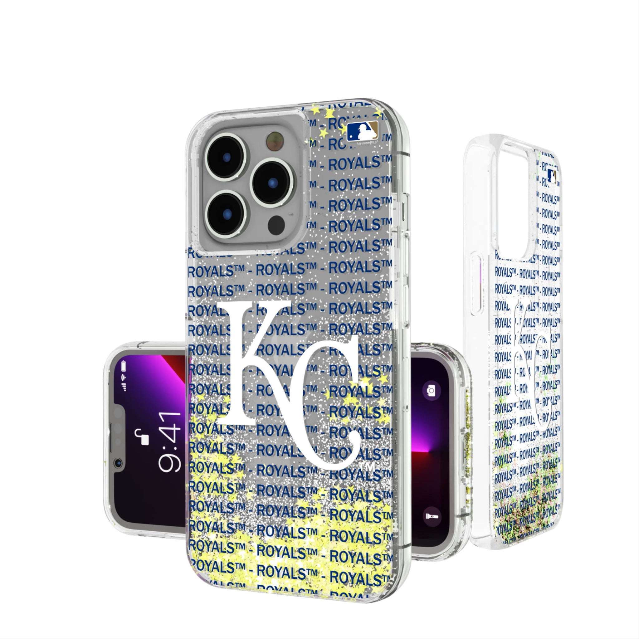 Kansas City Royals Text Backdrop iPhone Glitter Phone Case for Apple iPhone