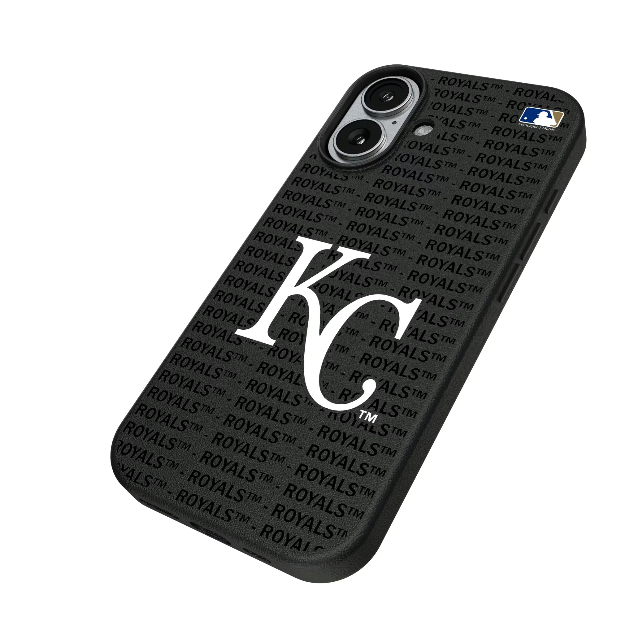 Kansas City Royals Text Backdrop iPhone MagSafe Compatible Phone Case for Apple iPhone - Isometric View#Device_iPhone 17