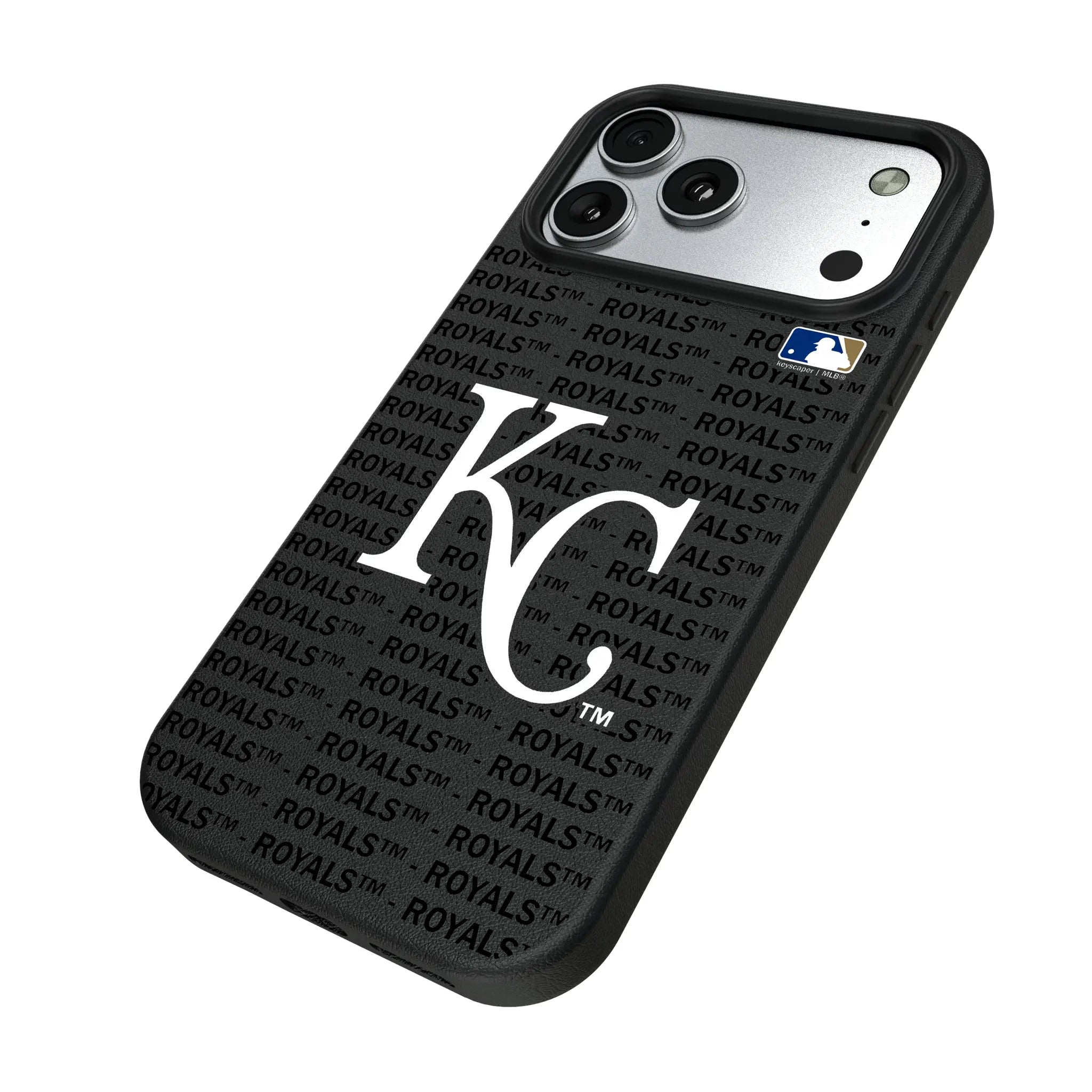 Kansas City Royals Text Backdrop iPhone MagSafe Compatible Phone Case for Apple iPhone - Isometric View#Device_iPhone 17 Pro Max
