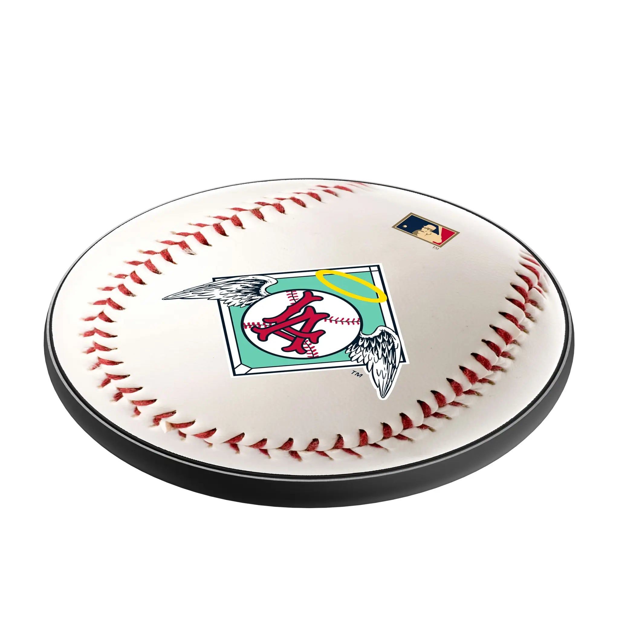 LA Angels 1961-1965 - Cooperstown Collection Baseball 15-Watt Wireless Charger - Isometric View