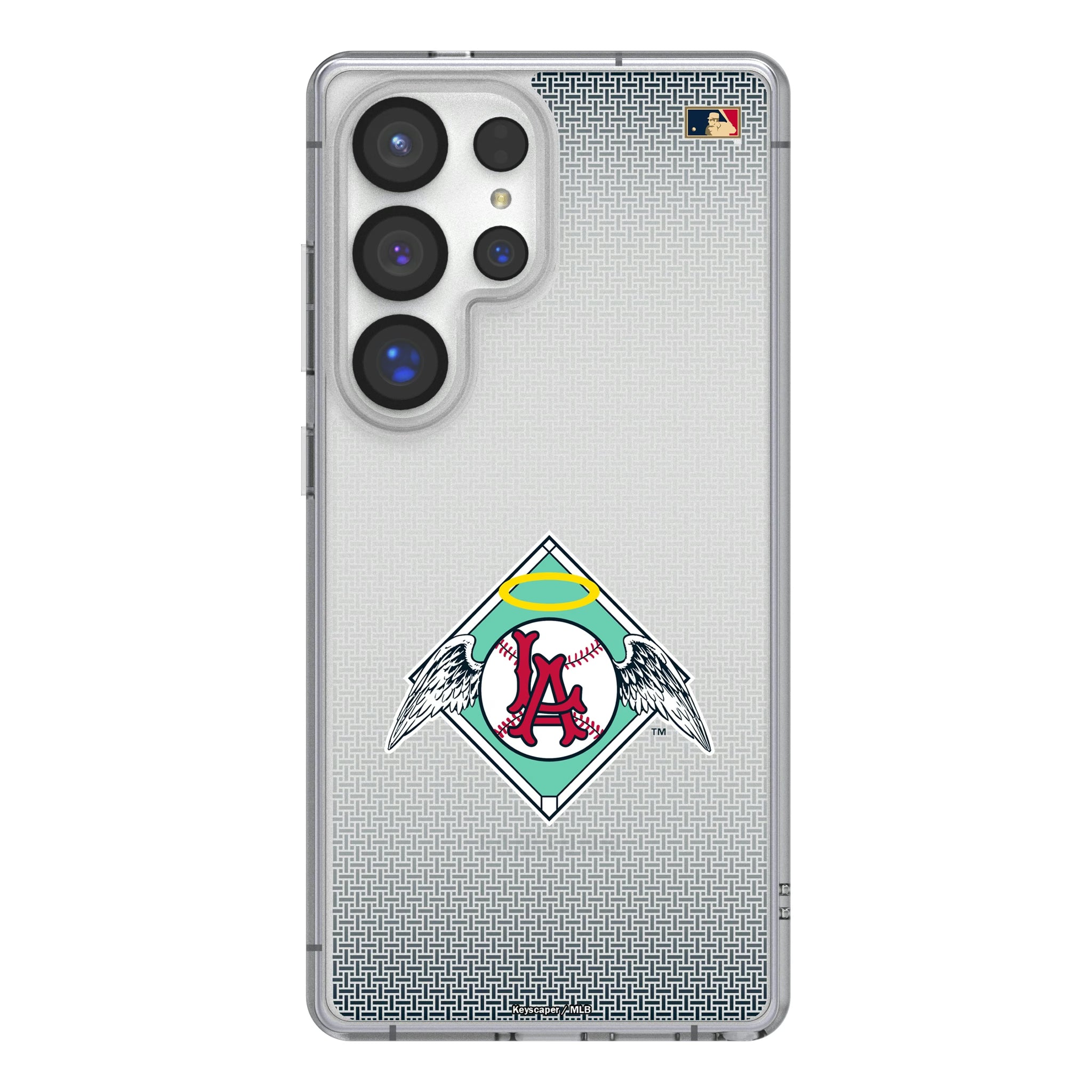 LA Angels 1961-1965 - Cooperstown Collection Linen Galaxy Clear Phone Case for Samsung Galaxy
