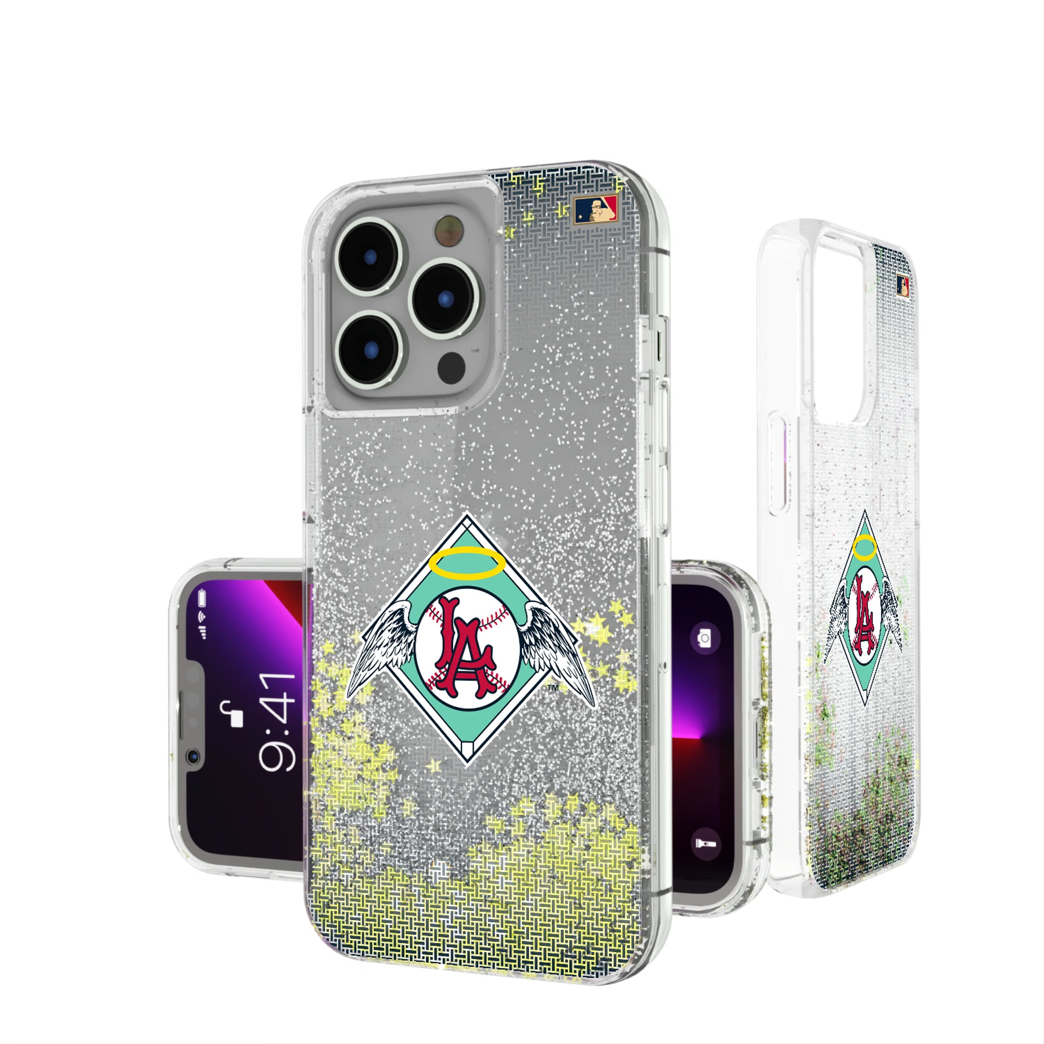 LA Angels 1961-1965 - Cooperstown Collection Linen iPhone Glitter Phone Case for Apple iPhone