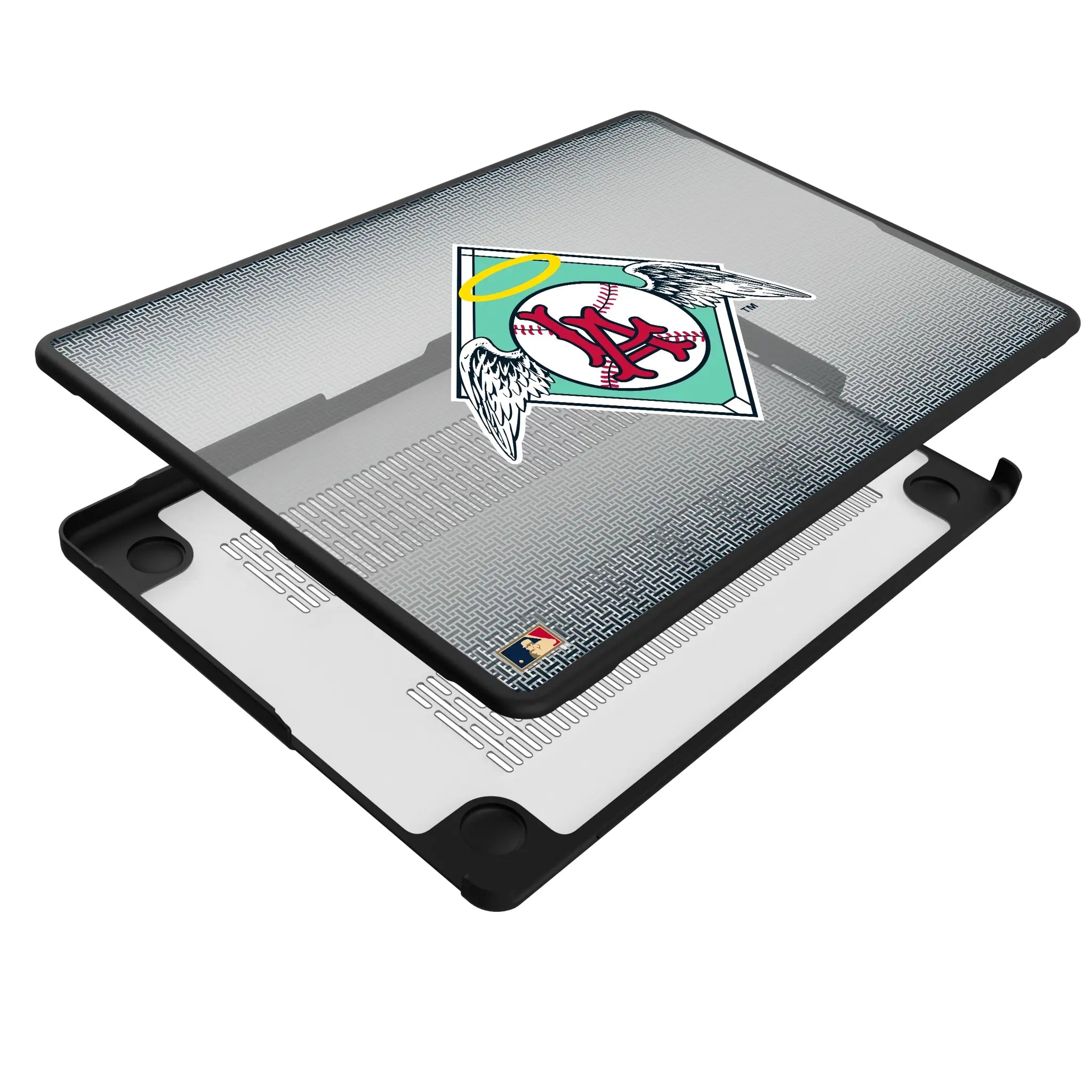 LA Angels 1961-1965 - Cooperstown Collection Linen MacBook Laptop Case for Apple MacBook - Isometric View