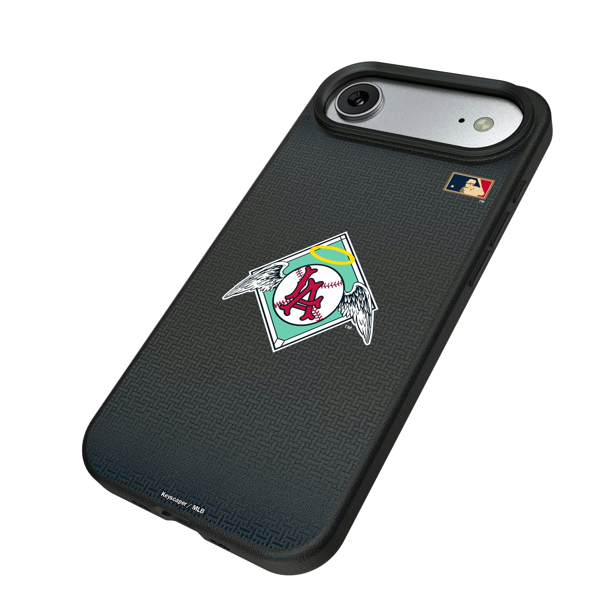 LA Angels 1961-1965 - Cooperstown Collection Linen iPhone MagSafe Compatible Phone Case for Apple iPhone - Isometric View#Device_iPhone Air