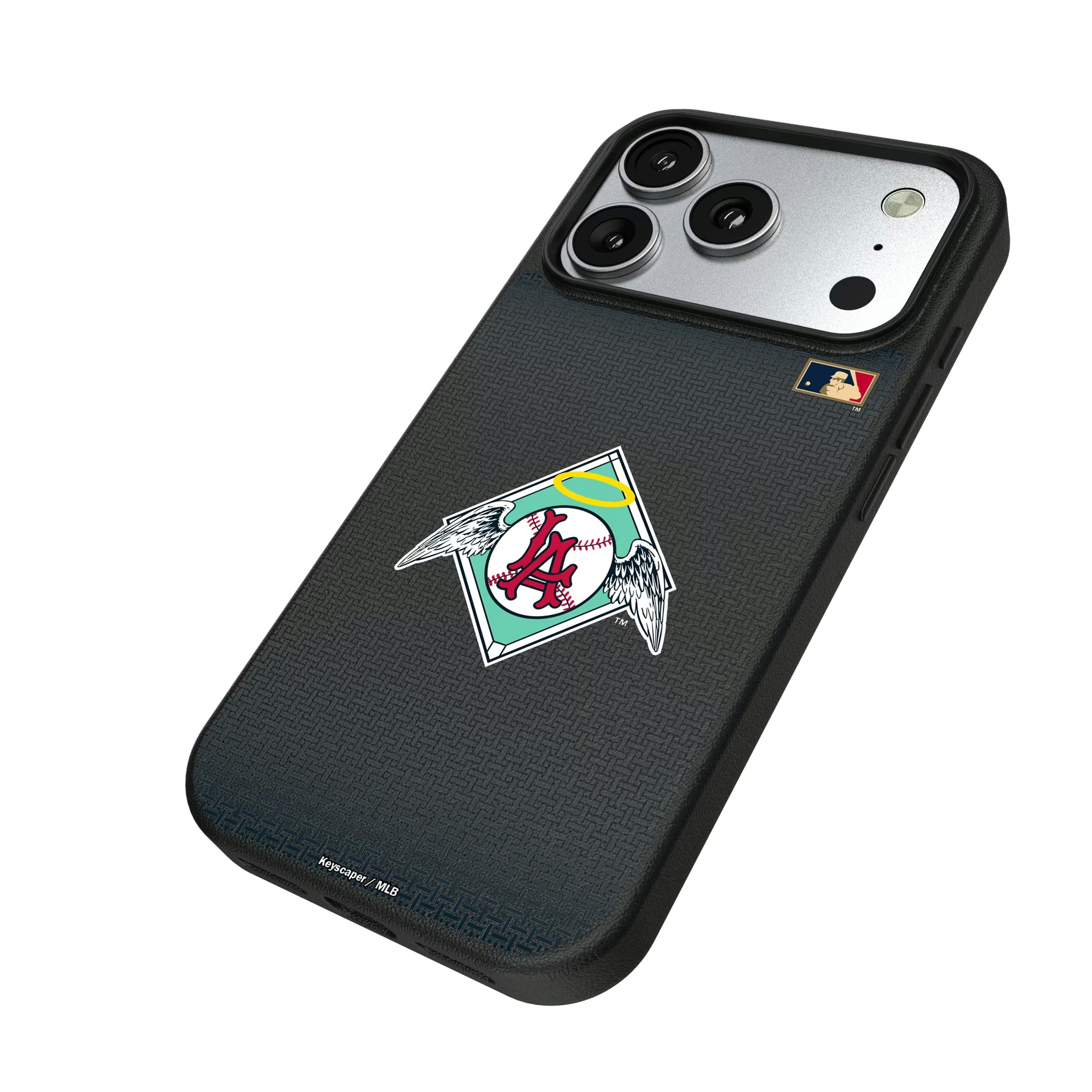 LA Angels 1961-1965 - Cooperstown Collection Linen iPhone MagSafe Compatible Phone Case for Apple iPhone - Isometric View#Device_iPhone 17 Pro