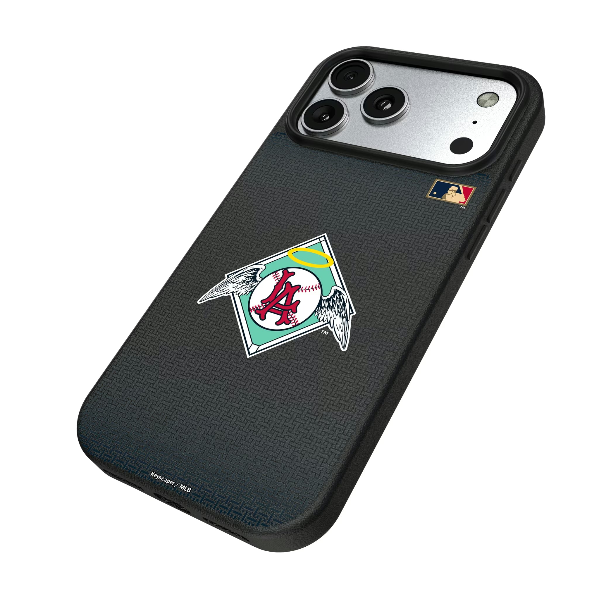 LA Angels 1961-1965 - Cooperstown Collection Linen iPhone MagSafe Compatible Phone Case for Apple iPhone - Isometric View#Device_iPhone 17 Pro Max