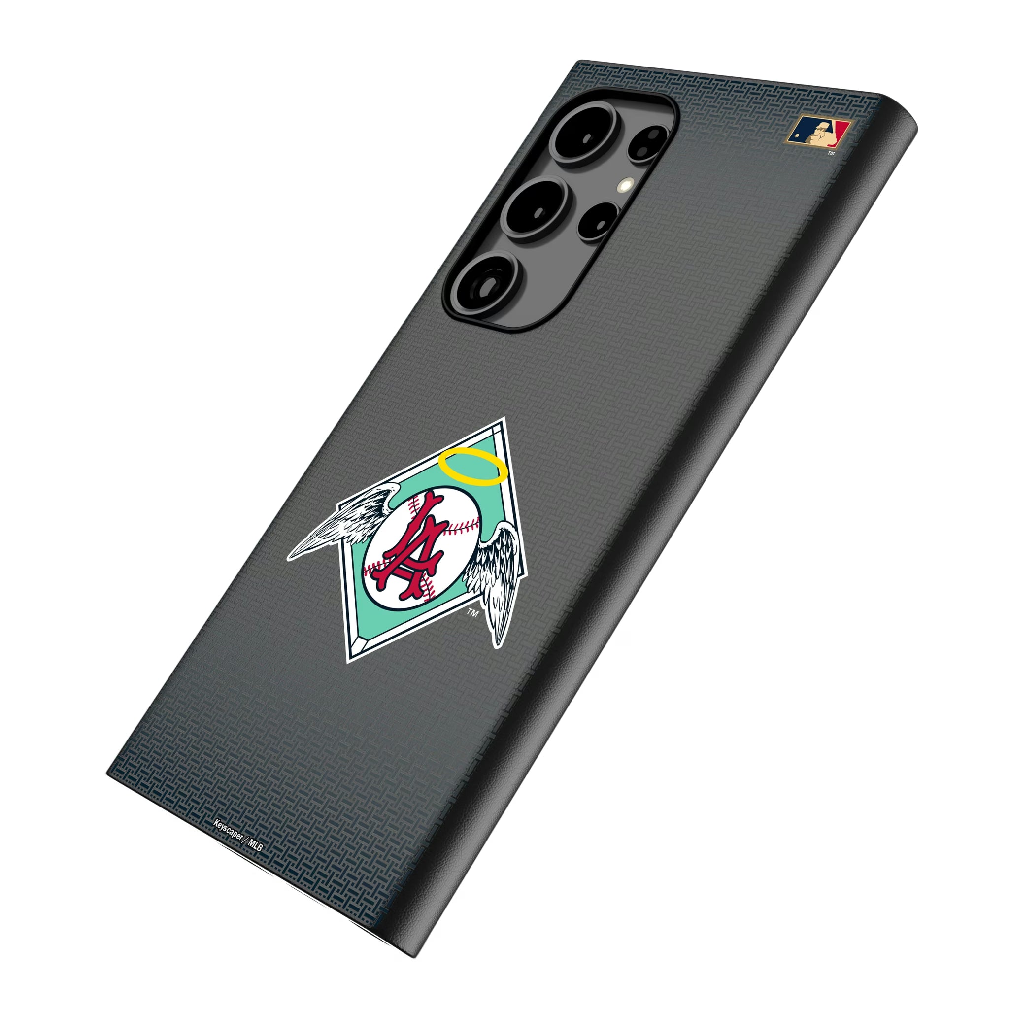 LA Angels 1961-1965 - Cooperstown Collection Linen Galaxy MagSafe Compatible Phone Case for Samsung Galaxy - Isometric View