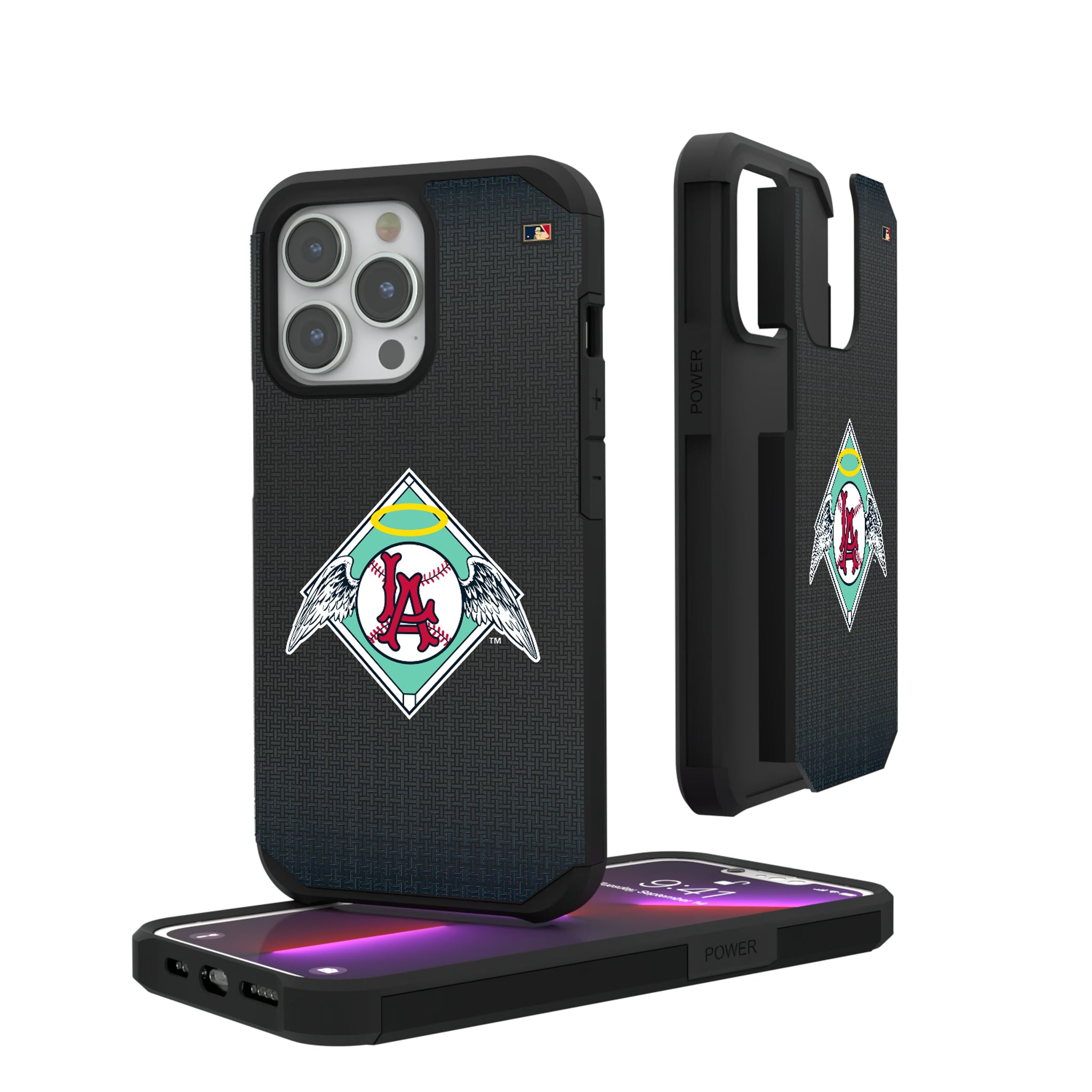 LA Angels 1961-1965 - Cooperstown Collection Linen iPhone Rugged Phone Case for Apple iPhone#Device_iPhone 13 Pro