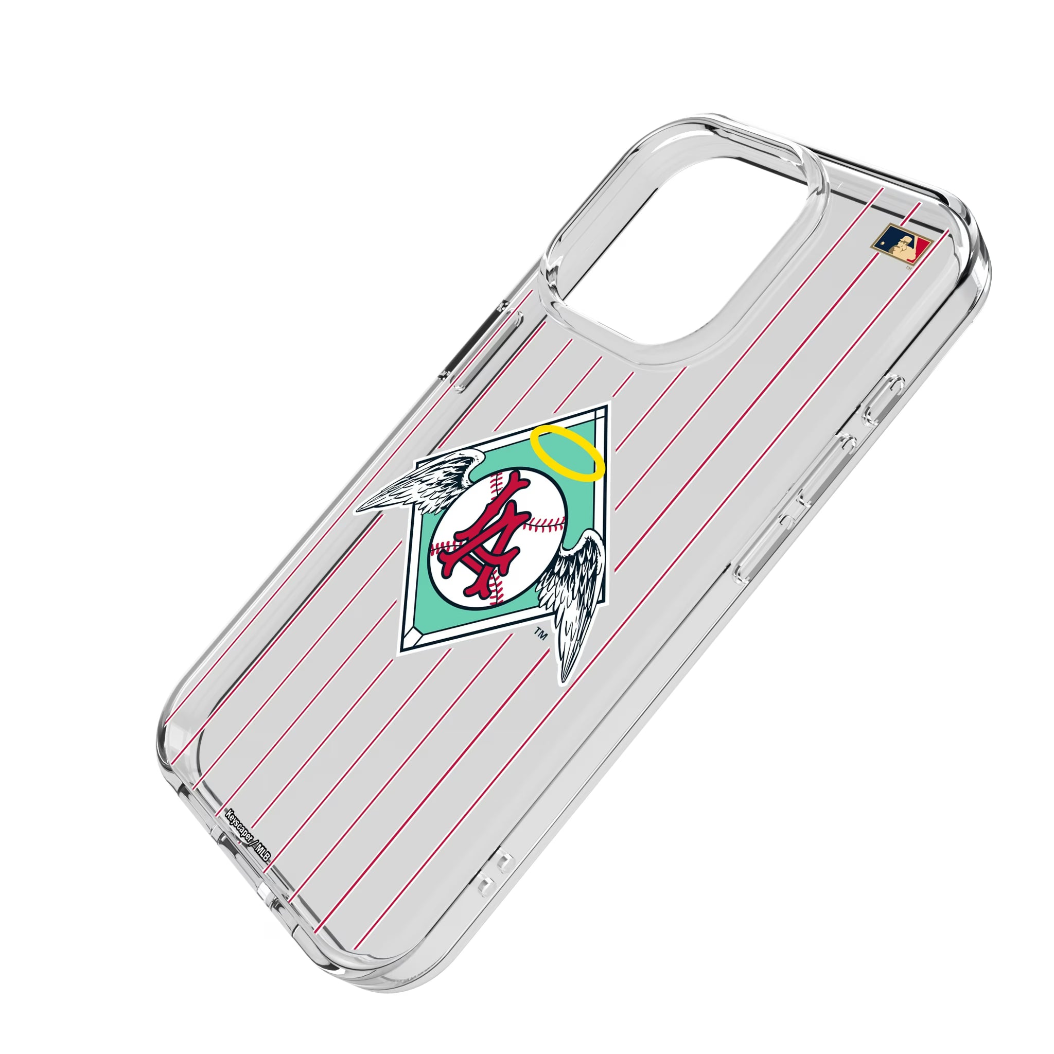 LA Angels 1961-1965 - Cooperstown Collection Pinstripe iPhone Clear Phone Case for Apple iPhone - Isometric View