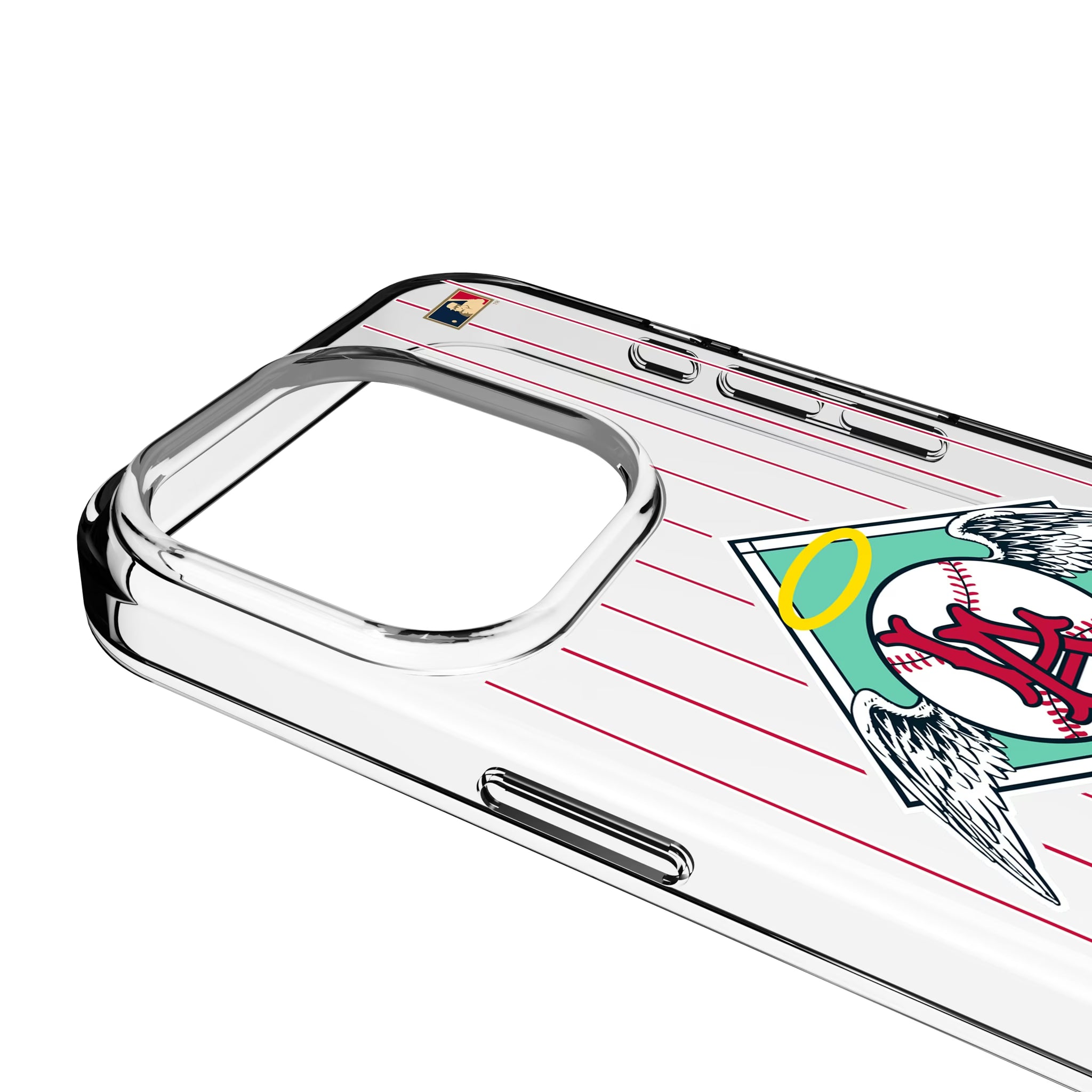 LA Angels 1961-1965 - Cooperstown Collection Pinstripe iPhone Clear Phone Case for Apple iPhone - Detail
