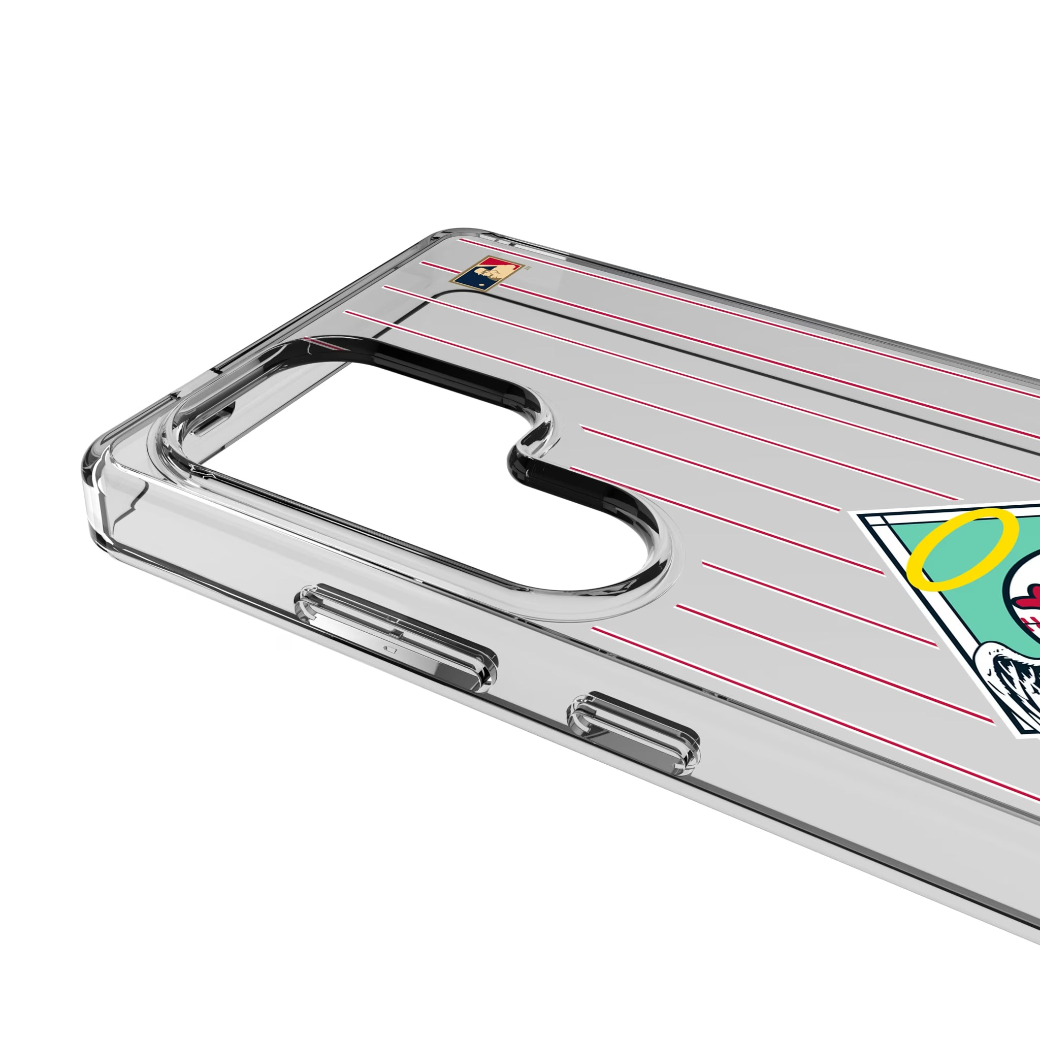 LA Angels 1961-1965 - Cooperstown Collection Pinstripe Galaxy Clear Phone Case for Samsung Galaxy - Detail